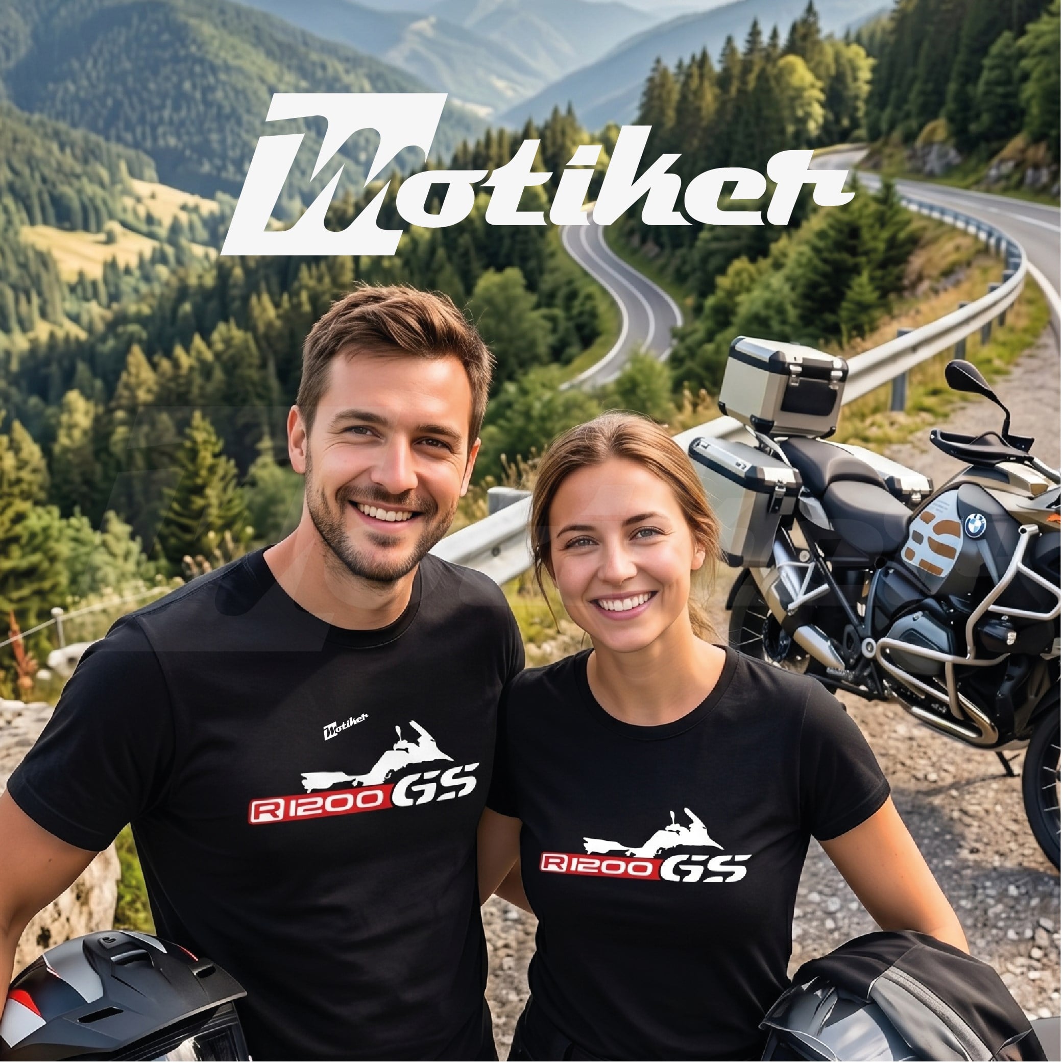 BMW R1200GS Tasarımlı Motorcu Tişörtü Kırmızı