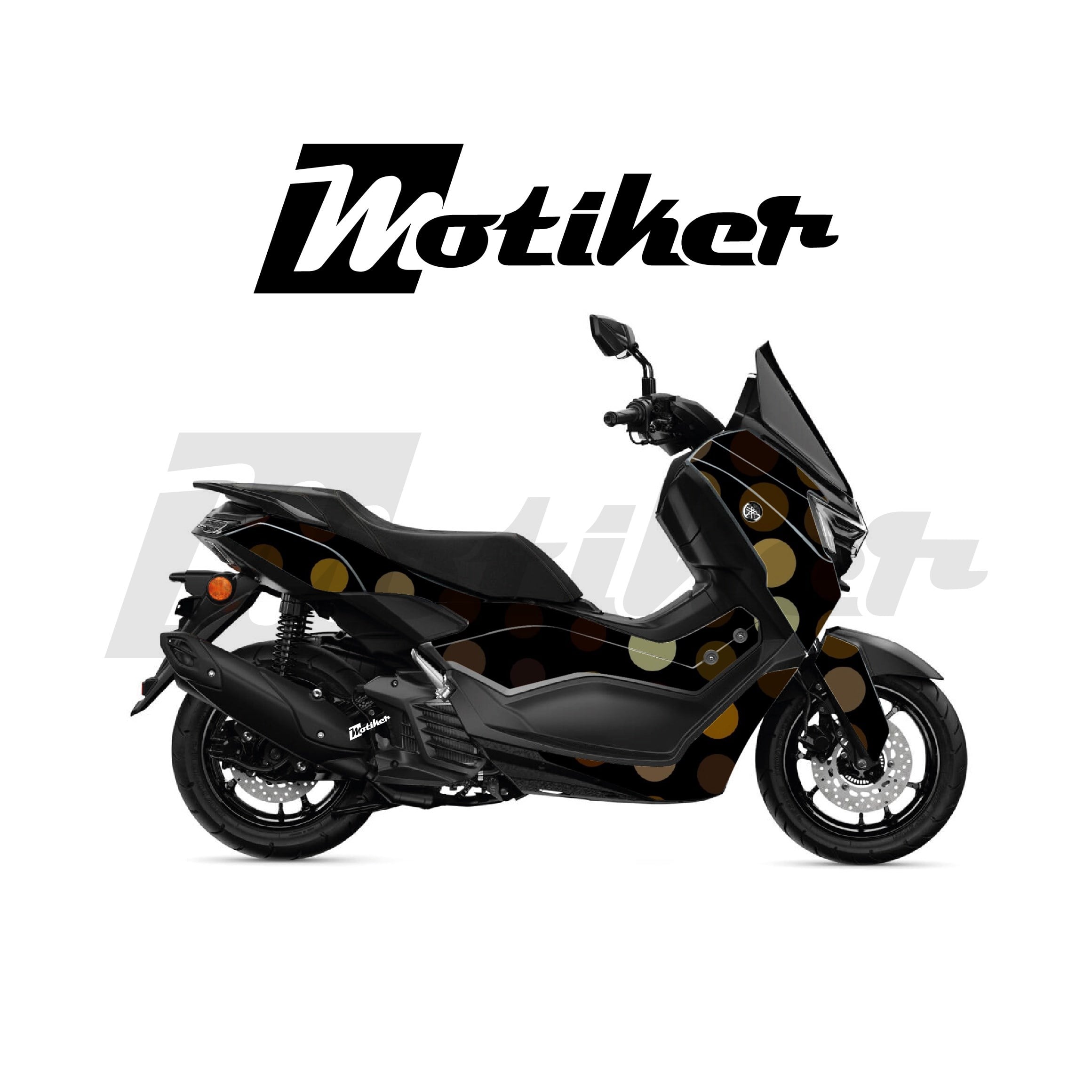 Yamaha NMAX 2025 Parçalı Kaplama Sticker Etiket Modeli Altın Noktalar Desen 15 (MTK9376)