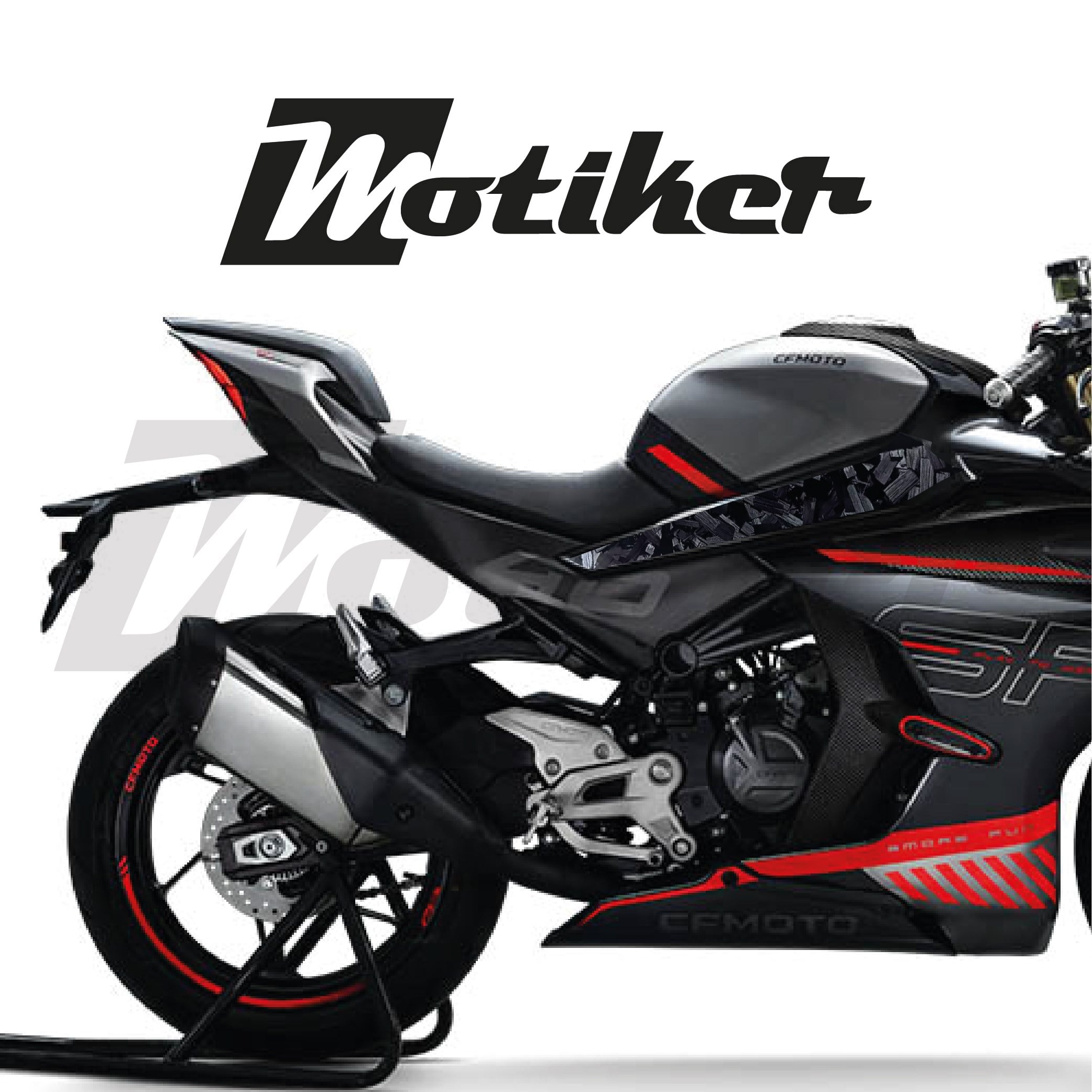 CFMOTO 450SR Orta Şase Forget Karbon Tasarımı Sticker Etiket Modeli
