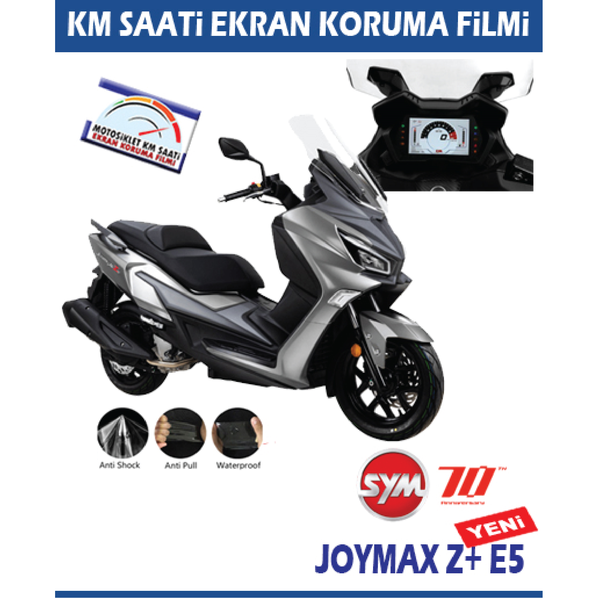 Sym Joymax + E5 KM Saati Ekran Koruma Filmi