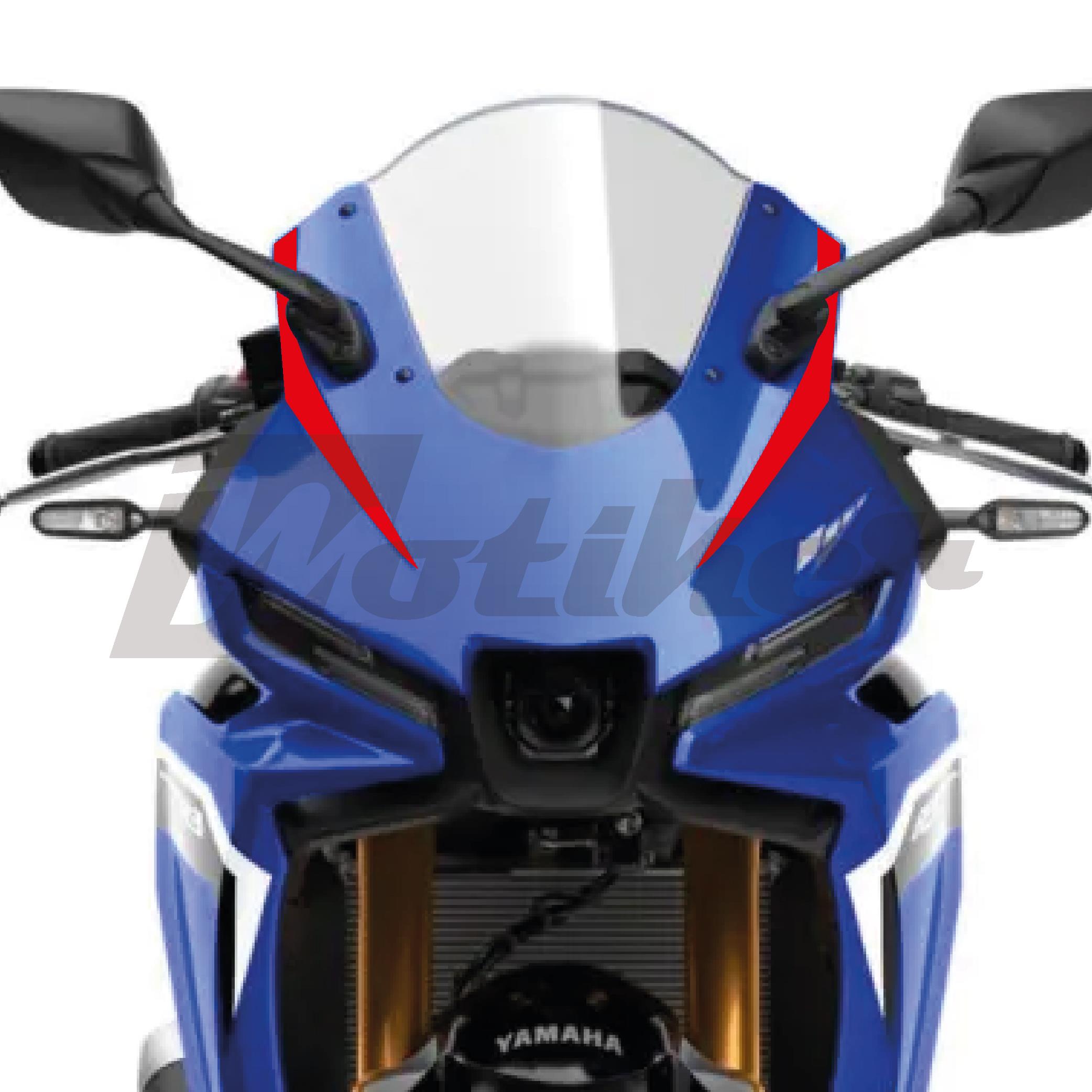 Yamaha YZF-R25 2025-2026 Model Ön Kafa Stıcker Etiket Model 1 Kırmızı