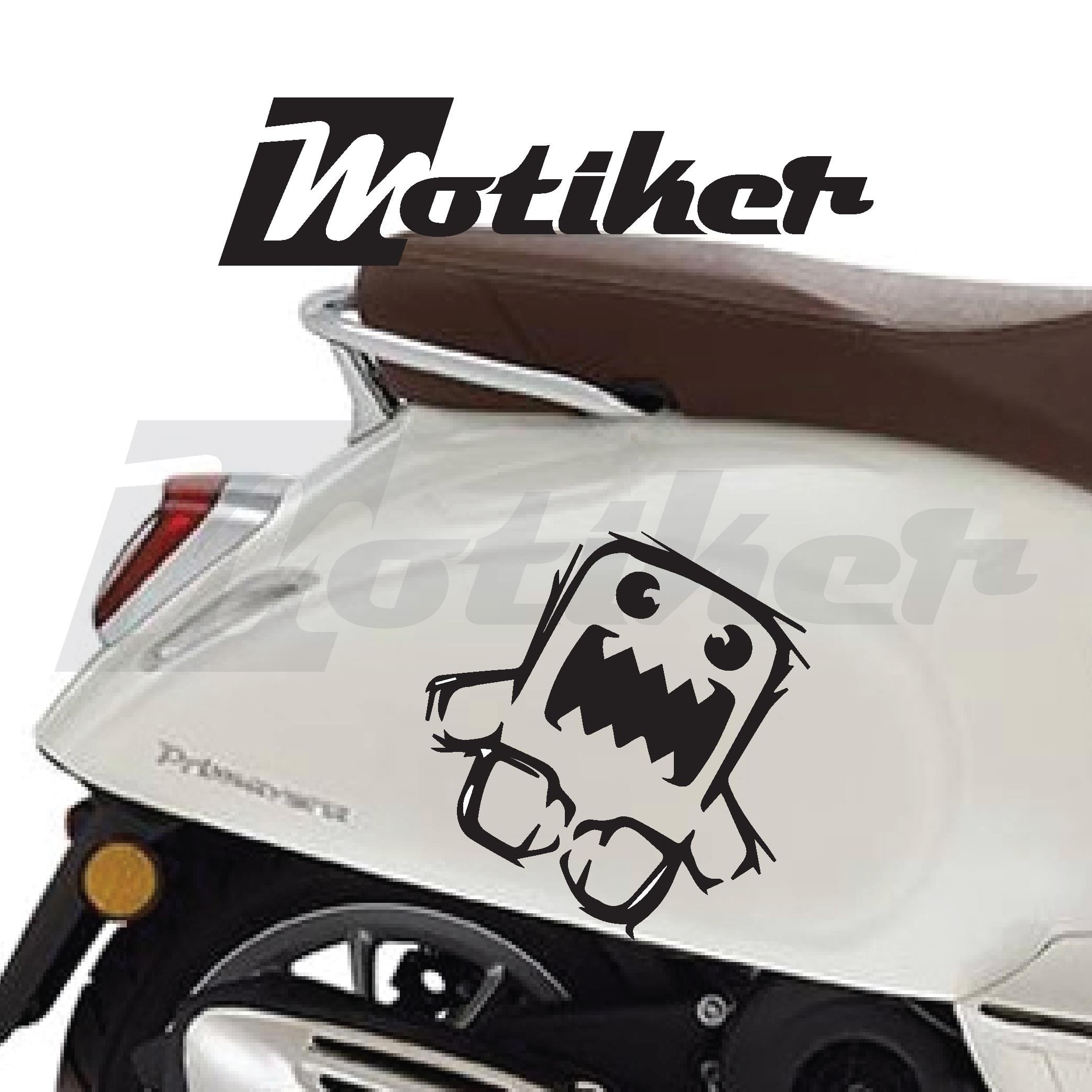 Vespa Komik Dinazor Tasarımı Sticker Etiket Modeli Evrensel