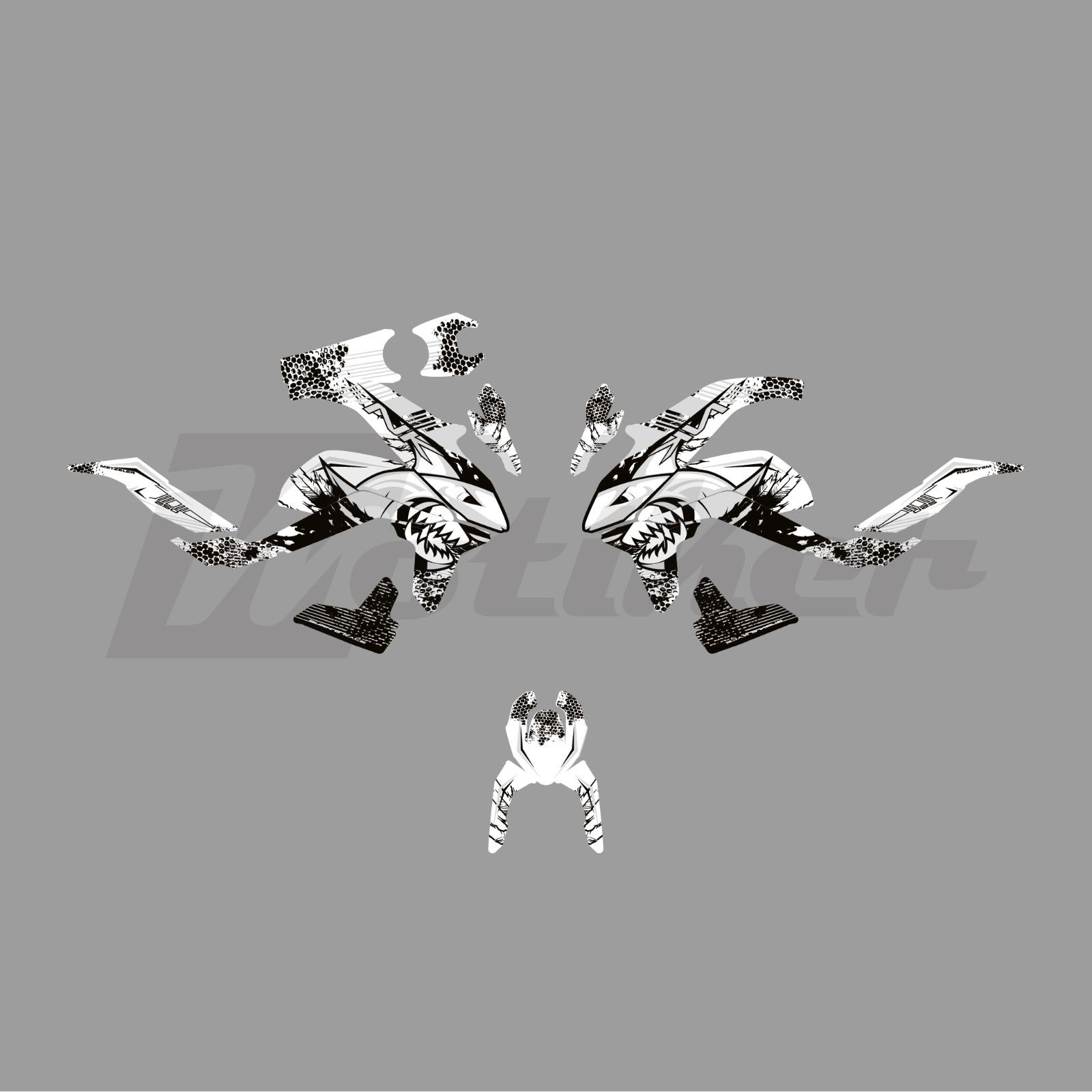 CF Moto NK250 Beyaz Shark Köpek Balığı Parça Sticker Etiket Kaplama Modeli