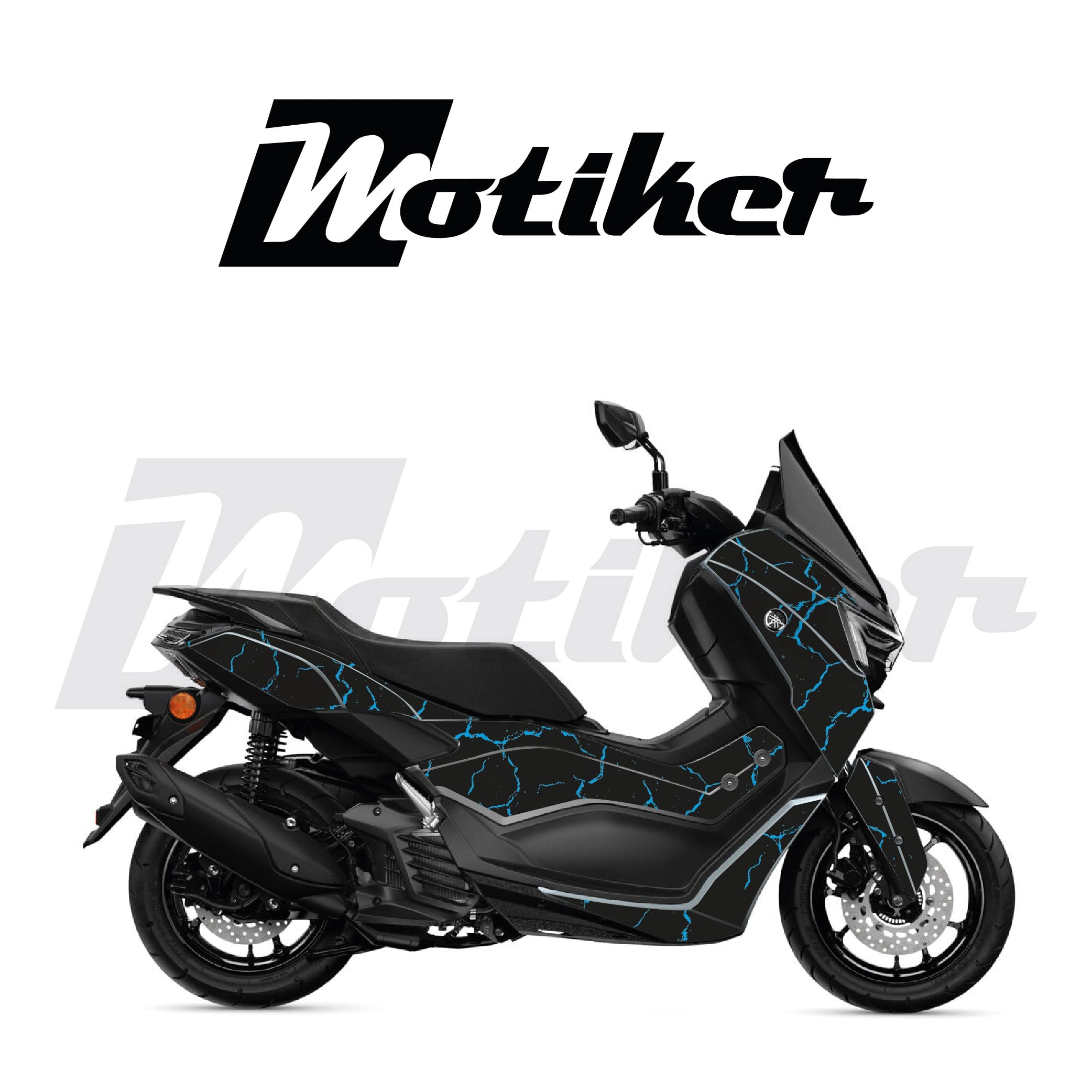 YAMAHA N-MAX Şimşek Desen Parçalı Kaplama Sticker Etiket Modeli
