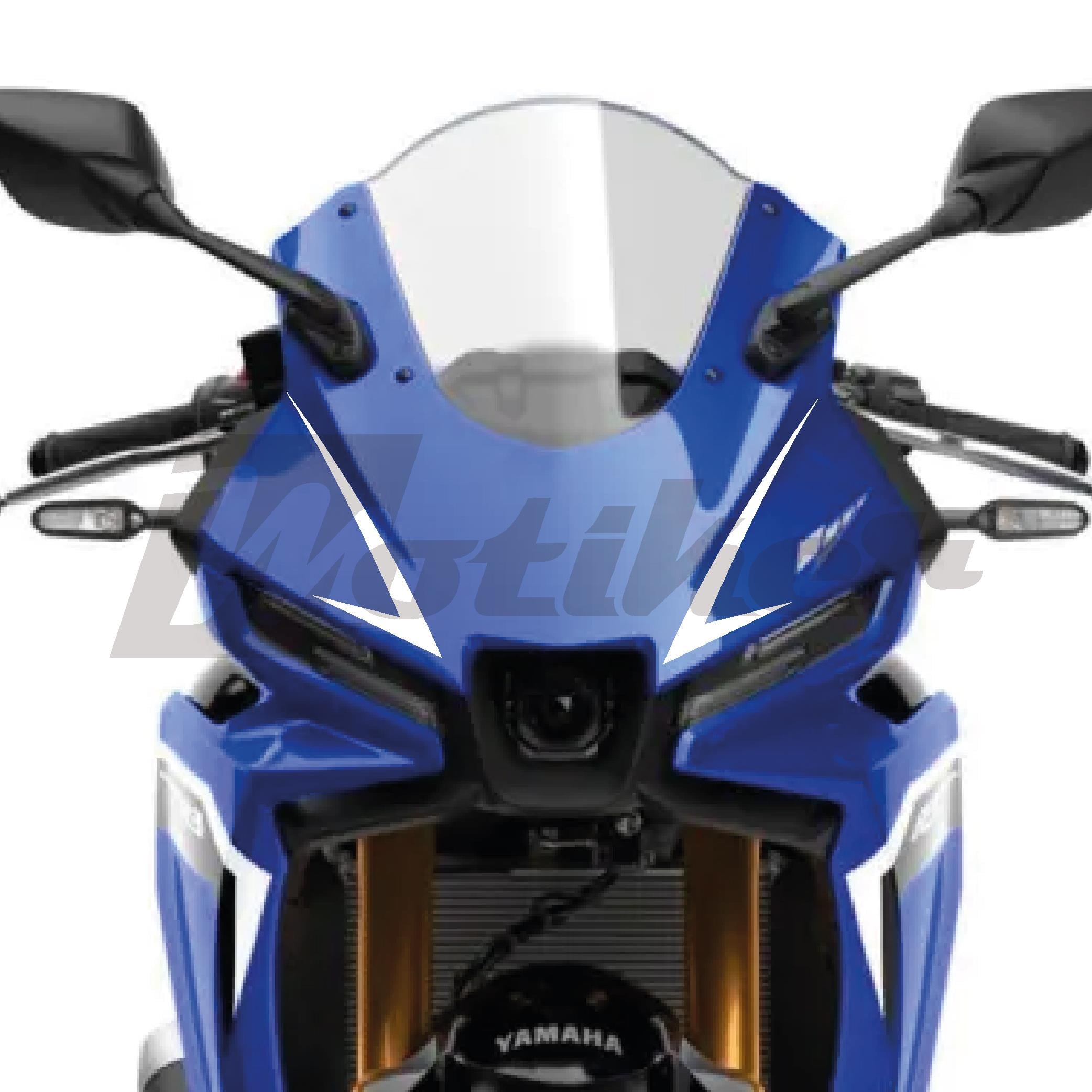 Yamaha YZF-R25 2025-2026 Model Ön Kafa Stıcker Etiket Model 2 Beyaz