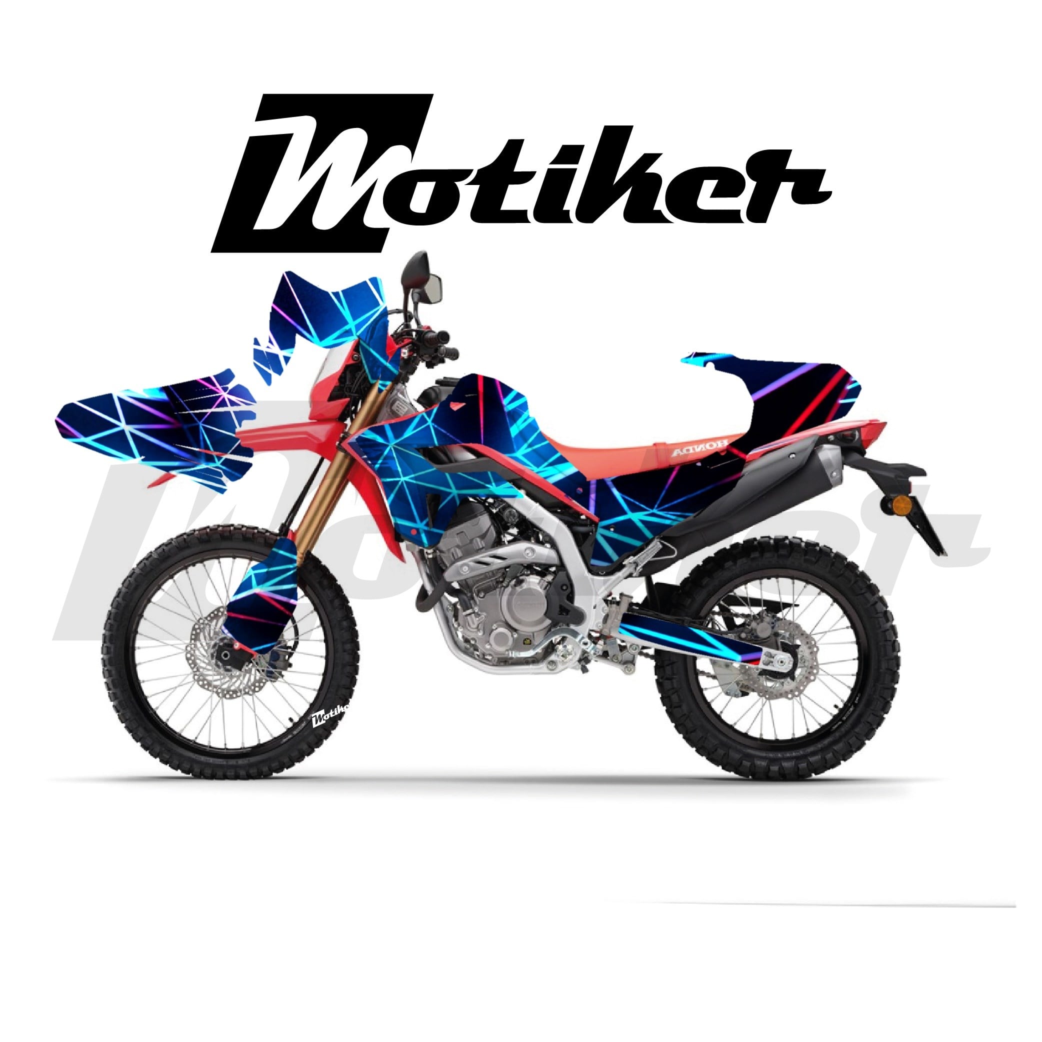 Honda CRF250L Parçalı Kaplama Sticker Etiket Modeli Prizma Desen 18 (MTK9379)