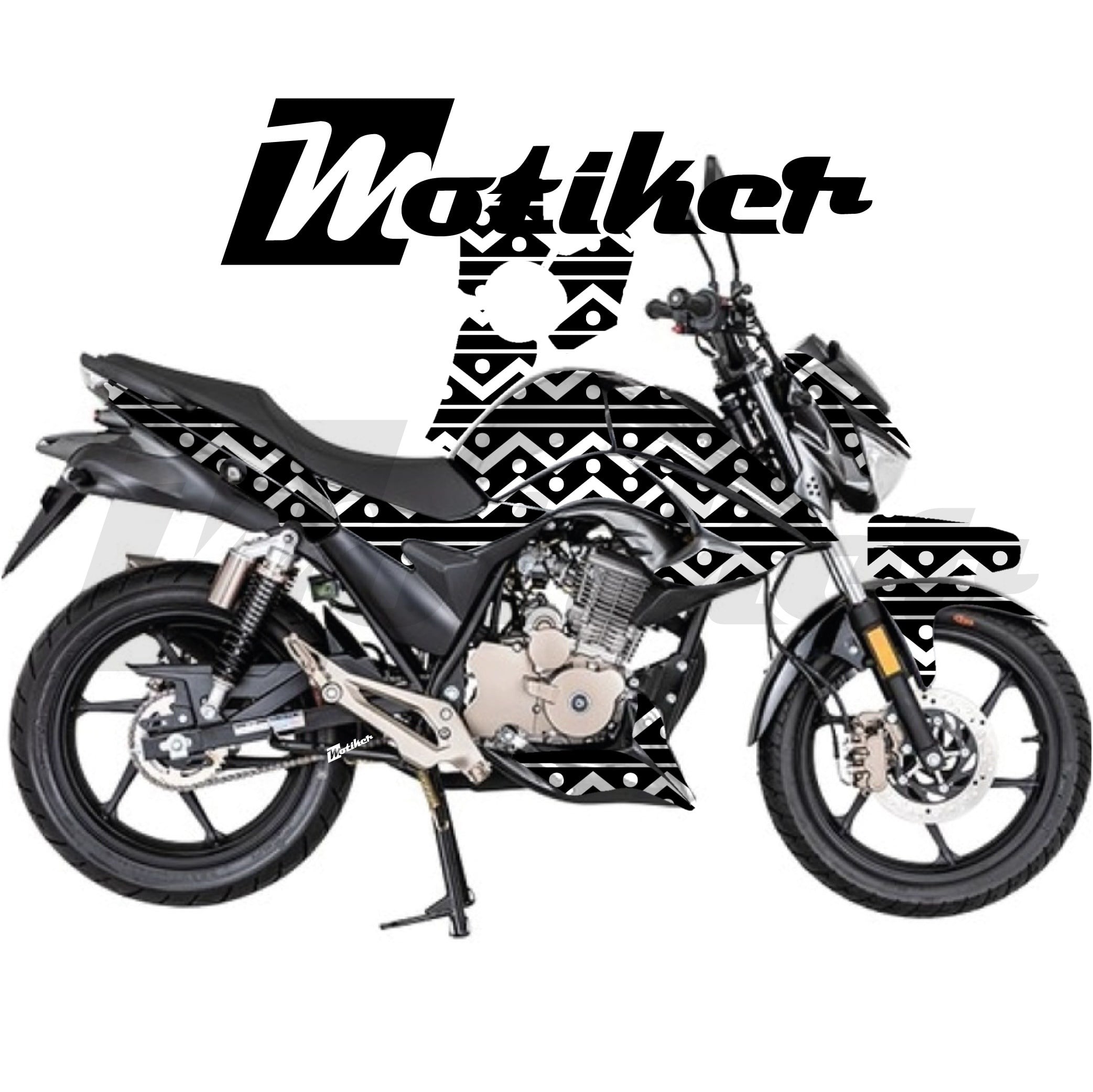 Mondial Drift L Parçalı Kaplama Sticker Etiket Modeli Zikzak Çizgiler Desen 20 (MTK9381)