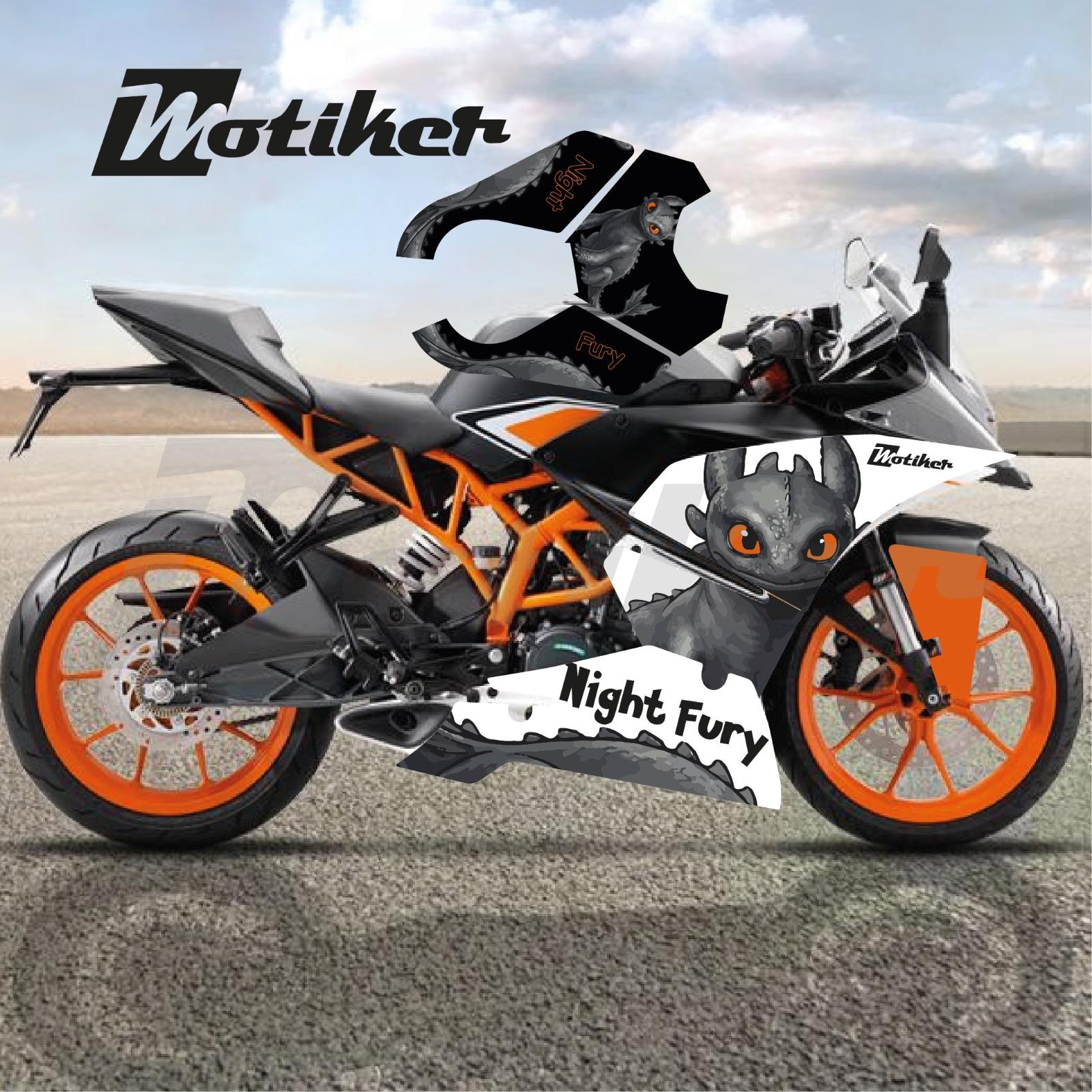 KTM RC 200 Dişsiz Tasarım Sticker Etiket Kaplama Modeli (Toothless Night Fury)