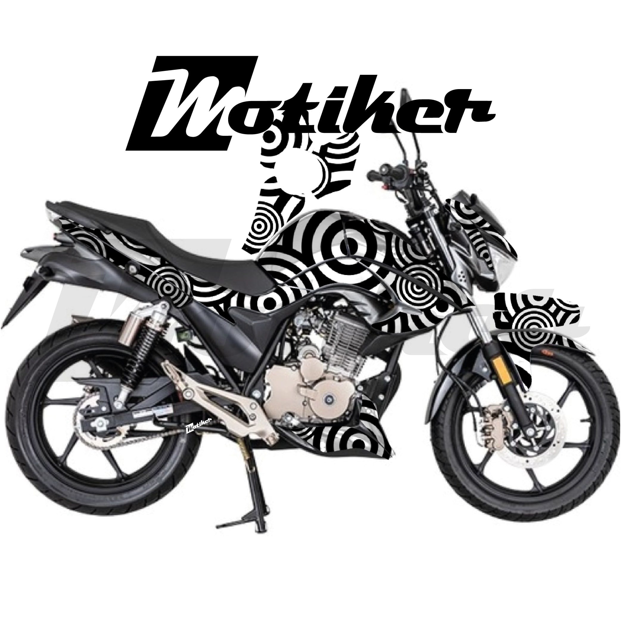Mondial Drift L Parçalı Kaplama Sticker Etiket Modeli Dairesel Motif Desen 21 (MTK9382)