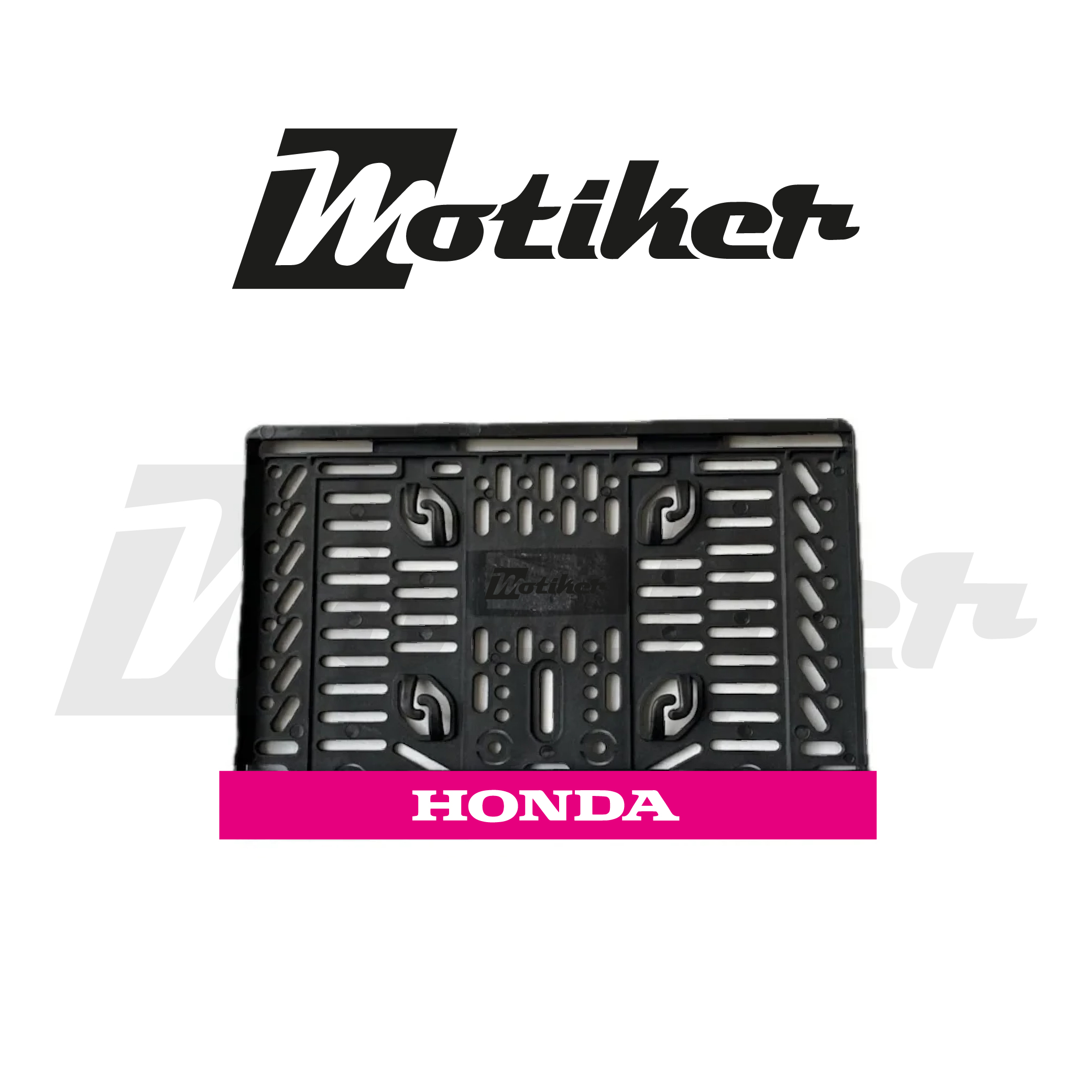 Pleksi Plakalık Pembe Üstüne Beyaz Honda Yazılı Tasarımlı Motosiklet Plakalık Modeli 