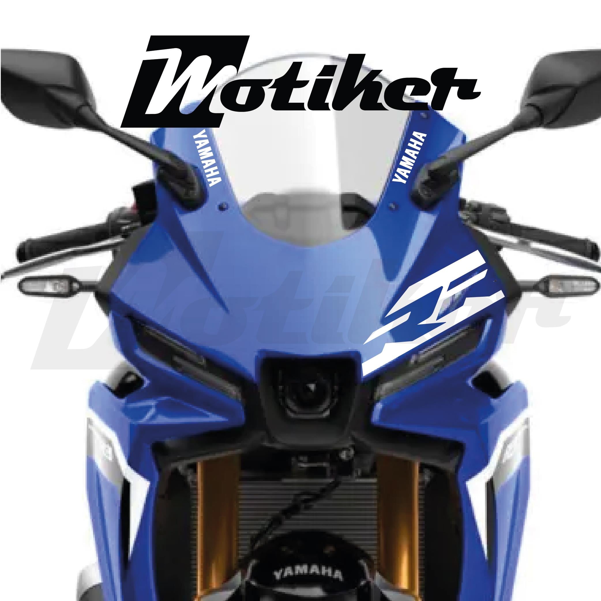 Yamaha YZF R25 Ön Kafa Beyaz RR Tasarım Sticker Etiket Modeli