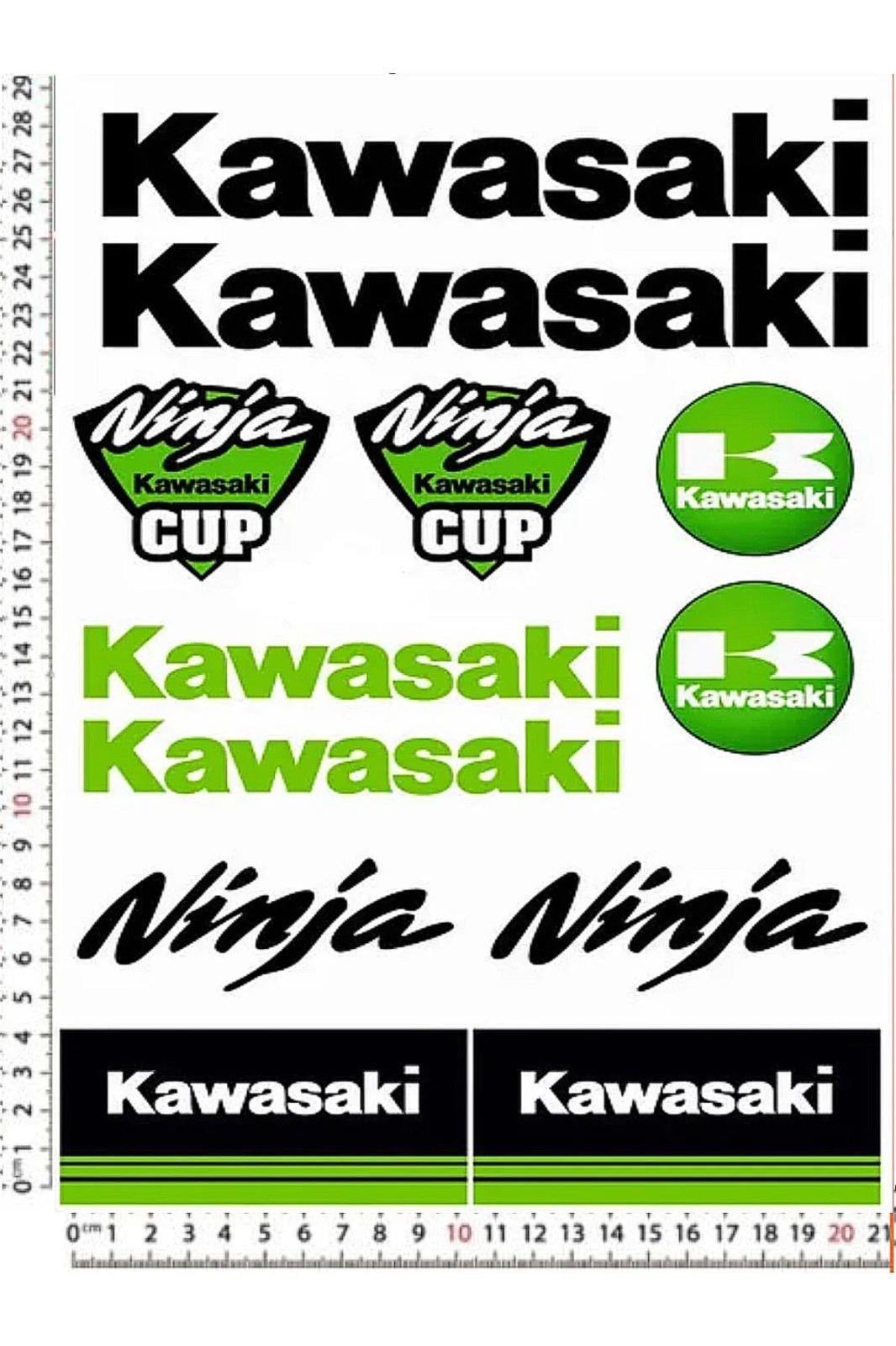 Kawasaki 29*21 Ölçülerinde Karışık Sticker Model 2