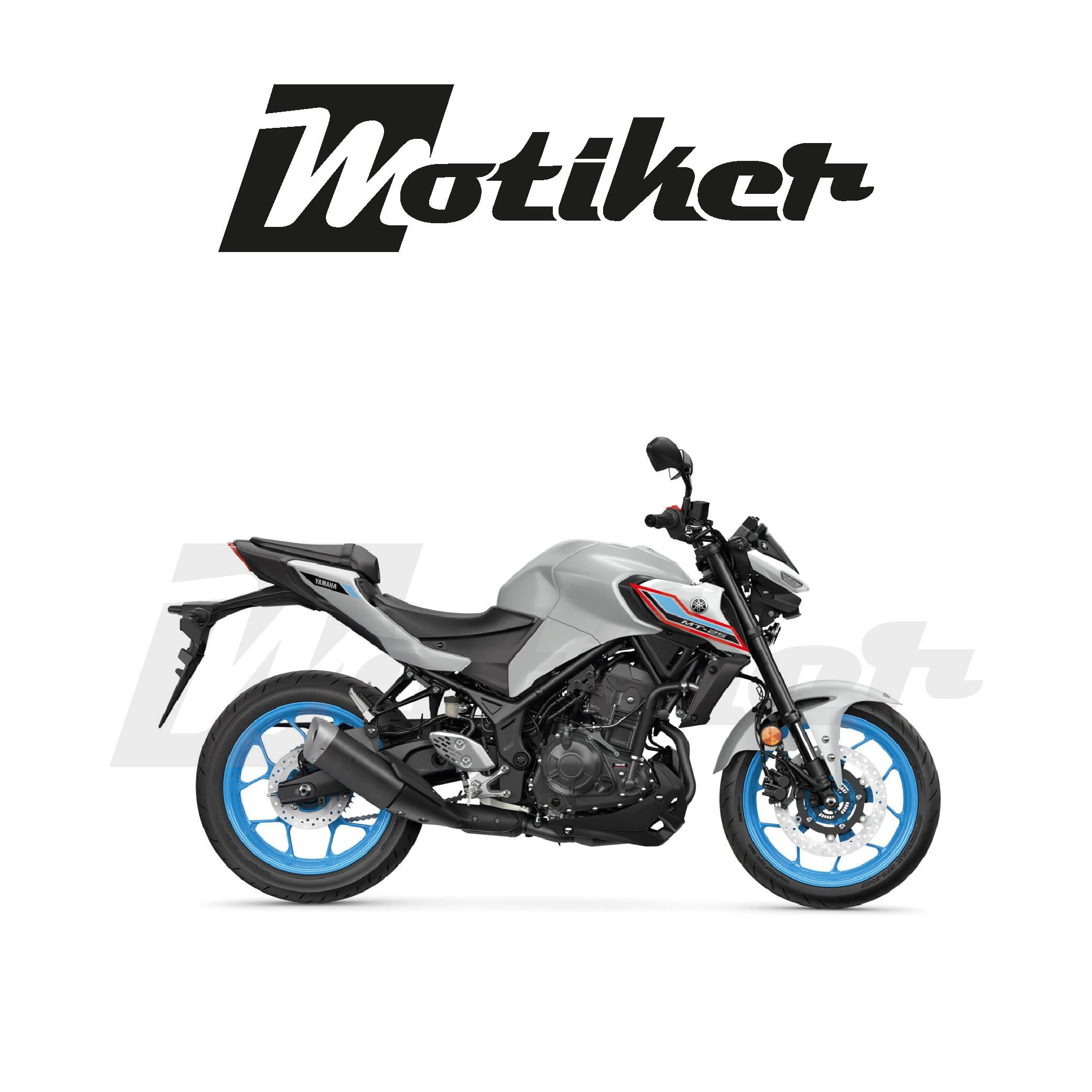 Yamaha MT-25 2025 Açık Mavi Yan Grenaj Sticker Sağ Sol Çift