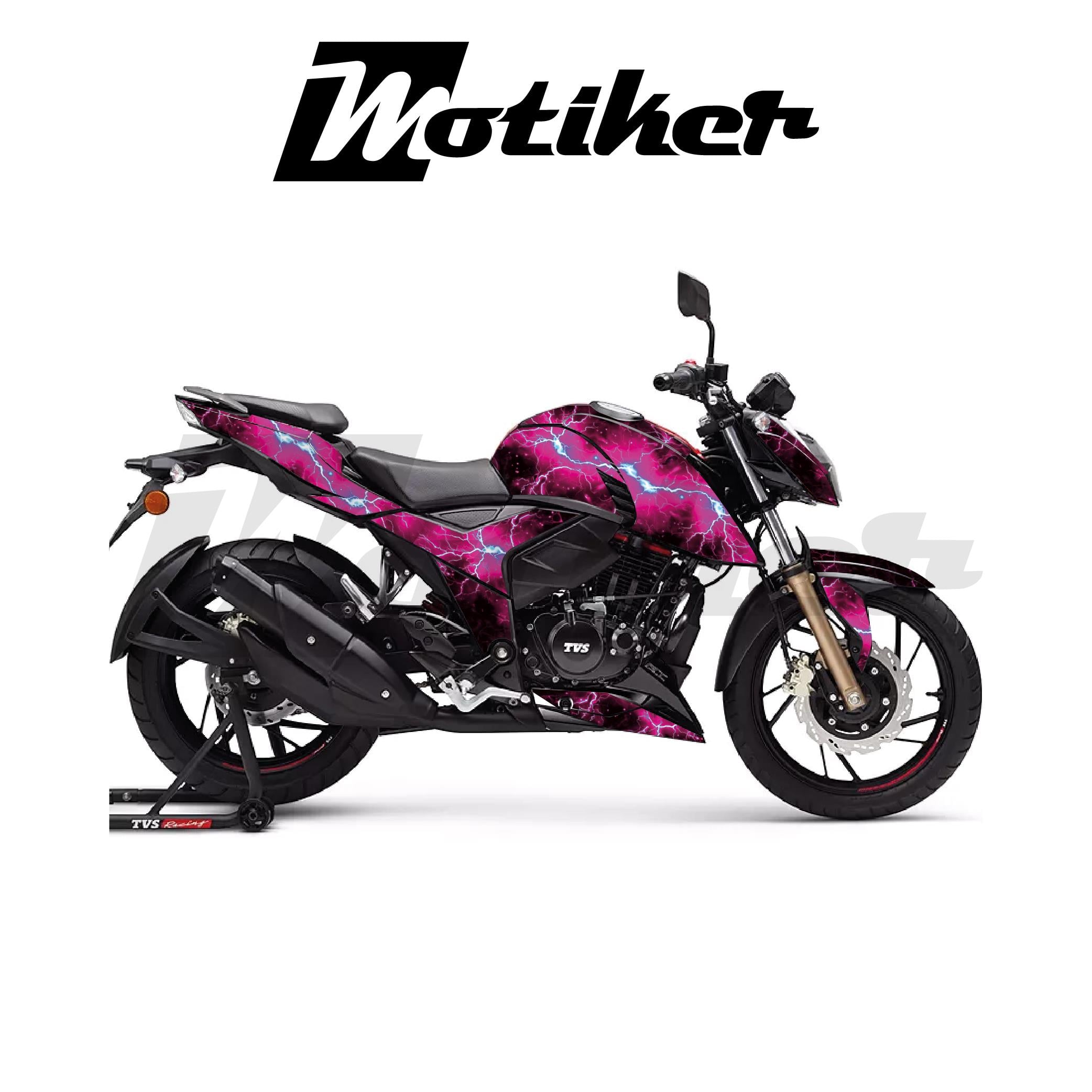TVSAPACHE RTR 200 Kaplama Sticker Etiket Modeli Lightning Desen Pembe