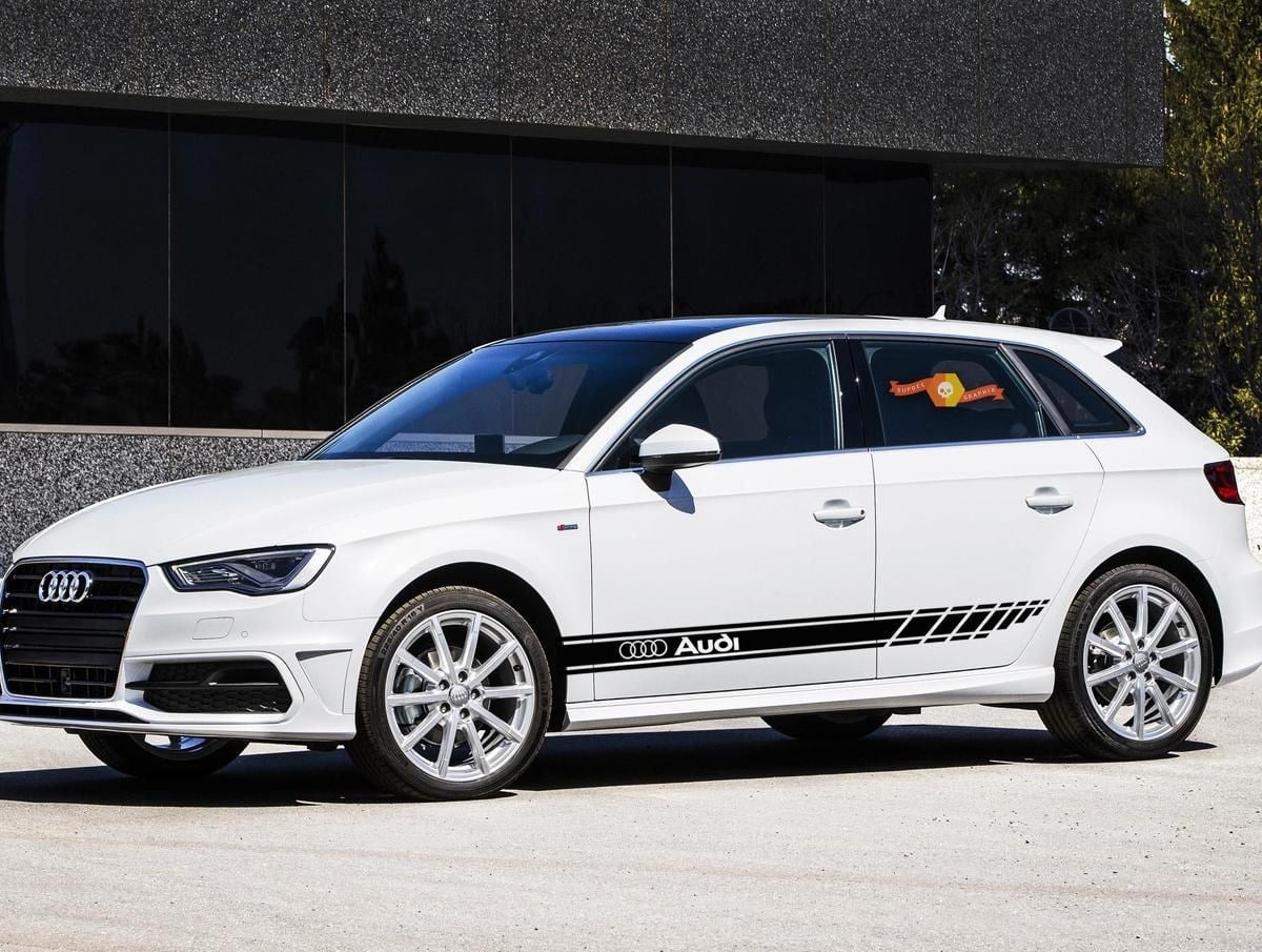 Audi Yan Kapı Kesikli Şerit Sticker Etiket Modeli