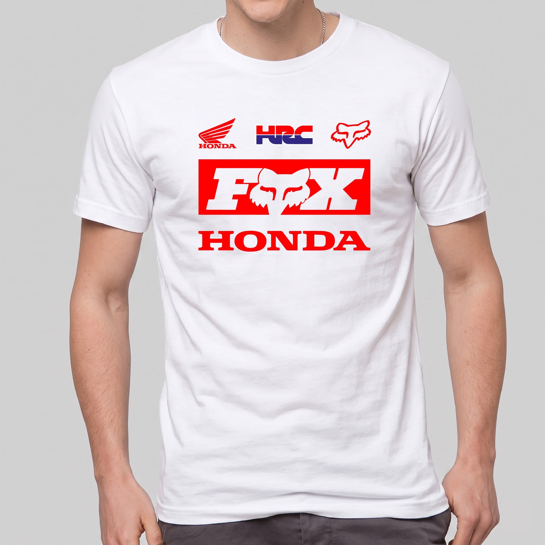 Honda Racing X Fox Beyaz Tshirt Tasarımı Modeli