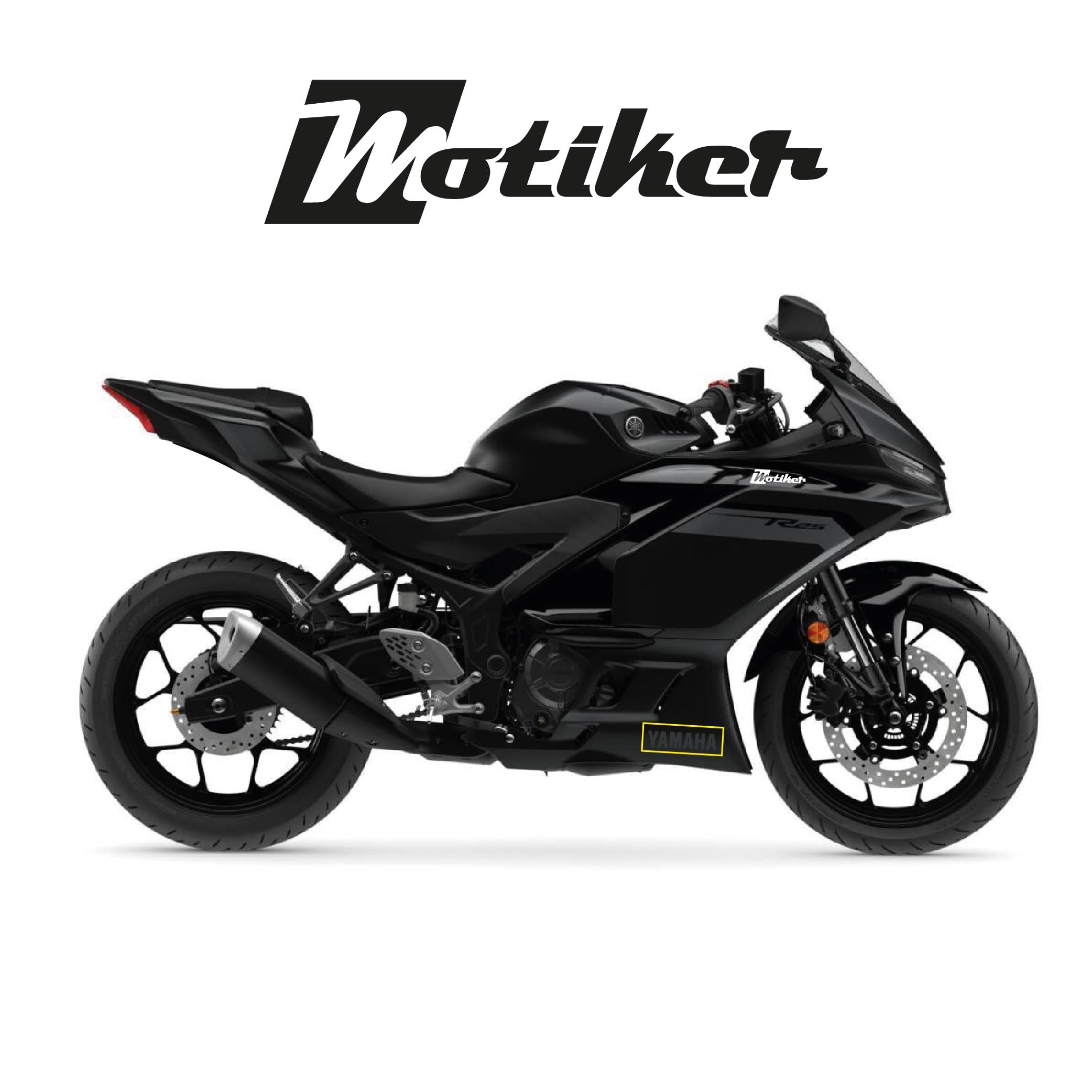 Yamaha YZF-R25 2025 Alt Sakal Yamaha Metallic Grey Gloss Sticker Etiket Modeli