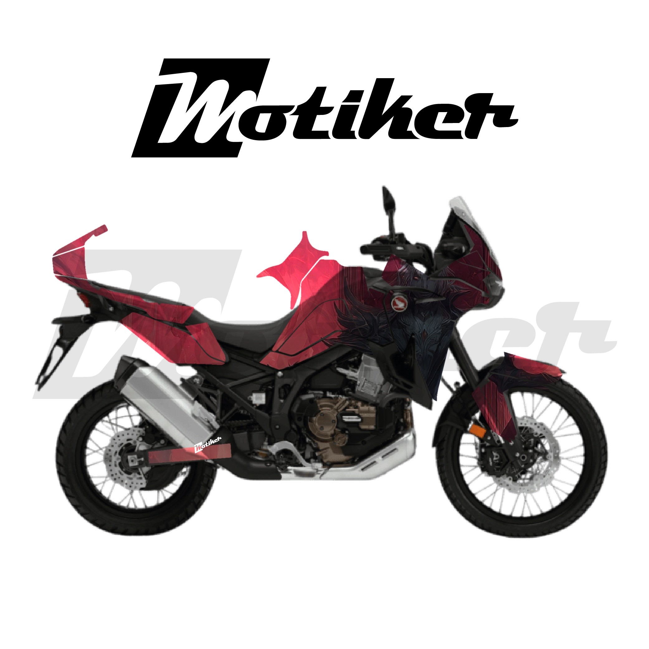 HONDA AFRICA TWIN CRF 1100 L 2020-2023 Parçalı Kaplama Sticker Etiket Modeli Karanlık Taht Desen 6 (MTK9367)