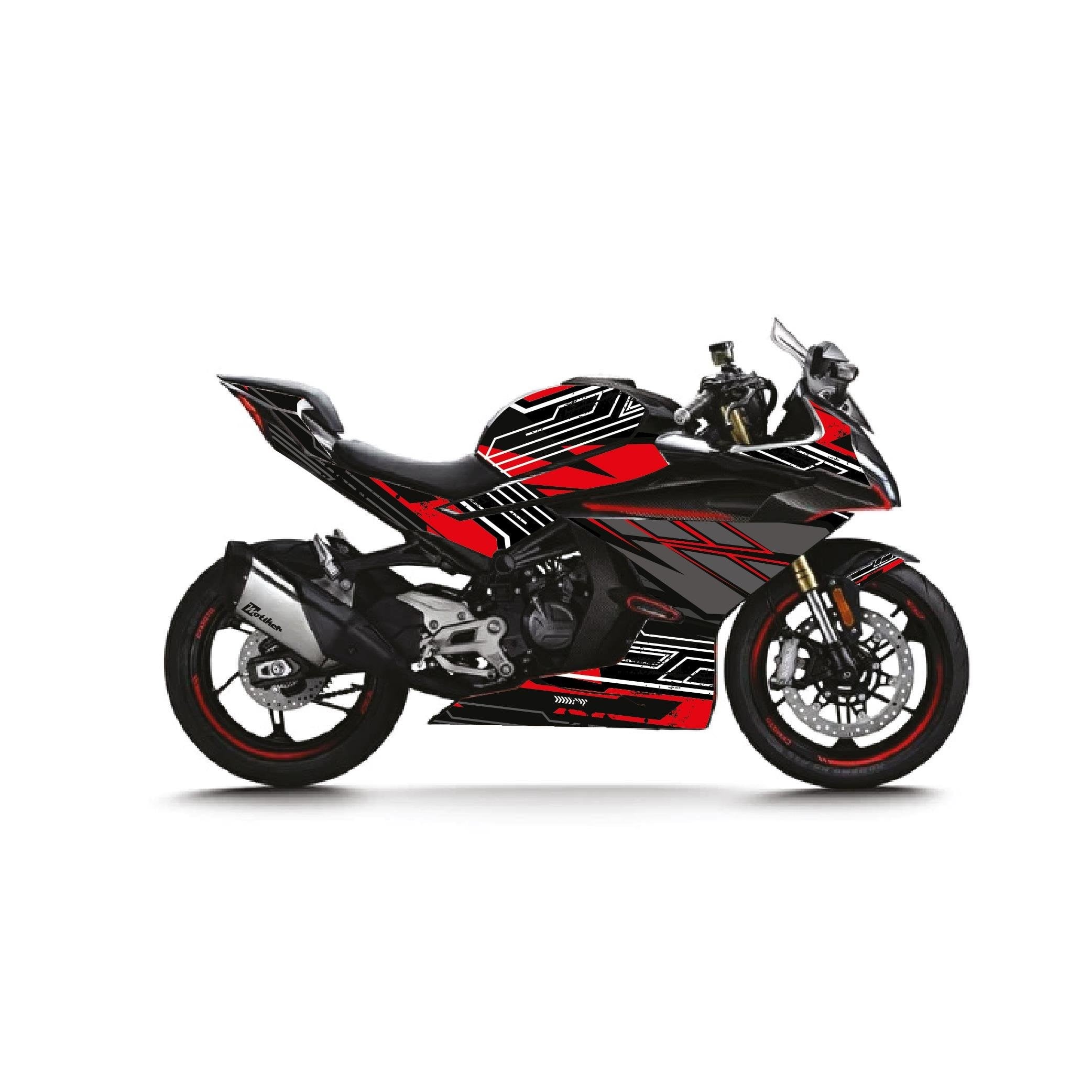 CFMOTO 450SR Redstone Parçalı Kaplama Sticker Etiket Modeli