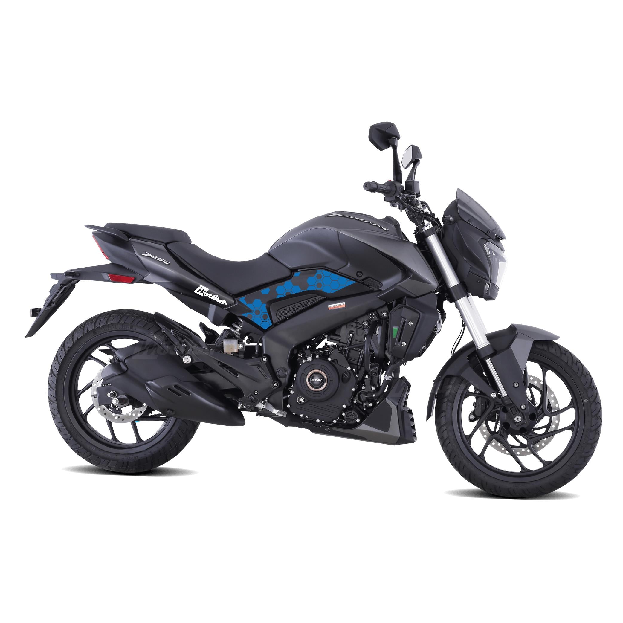 Bajaj Dominar 250 - 400 Orta Şase Üstü Plastik Motosiklet Kaplama Sticker Etiket Modeli Bal Peteği Desen - Mavi