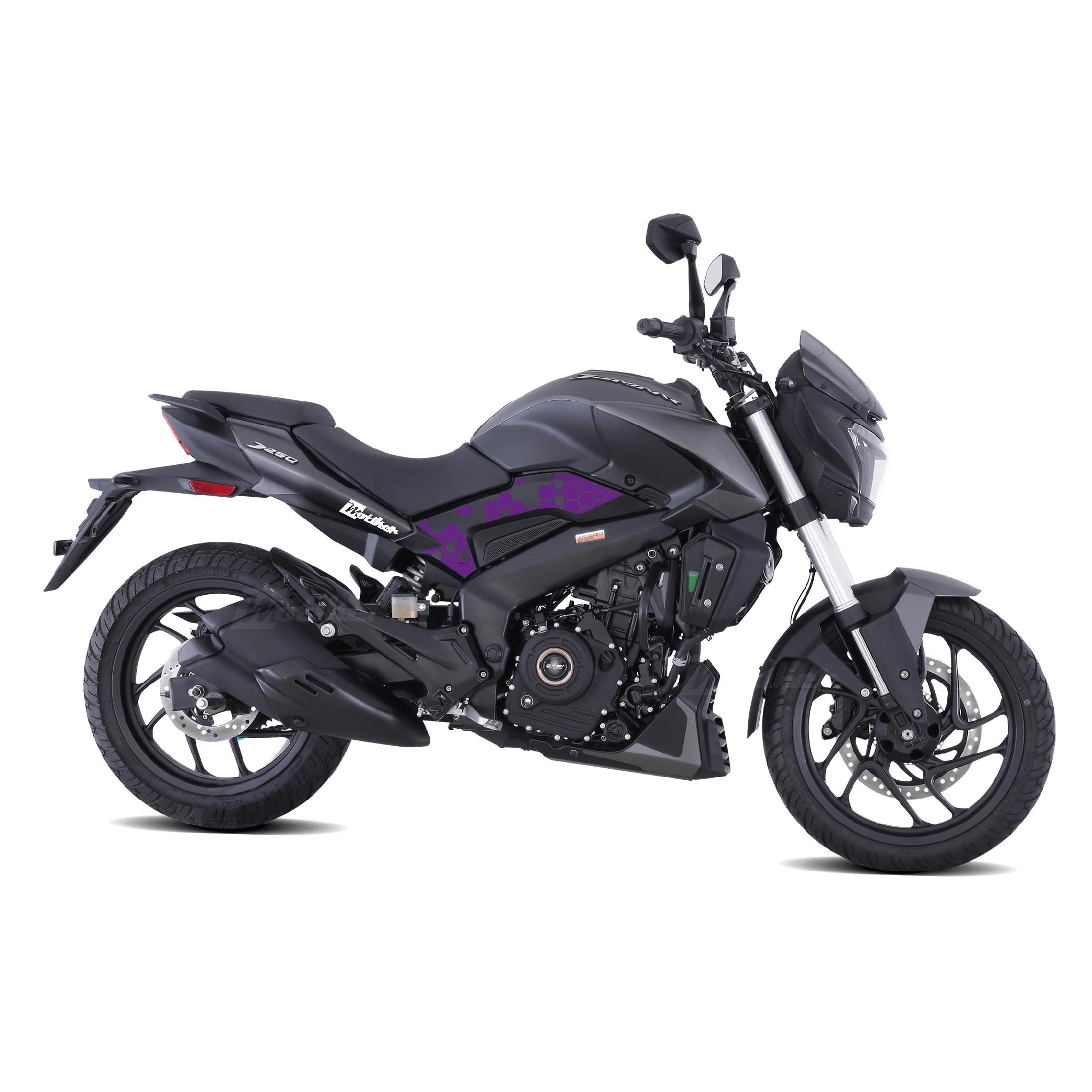 Bajaj Dominar 250 - 400 Orta Şase Üstü Plastik Motosiklet Kaplama Sticker Etiket Modeli Bal Peteği Desen - Mor