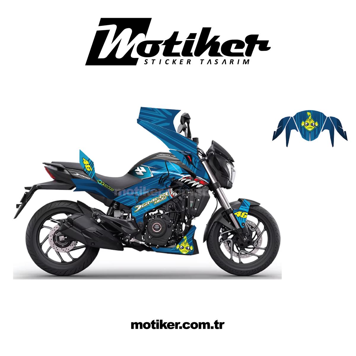 Bajaj Dominar Shark Sticker Etiket Kaplama Model