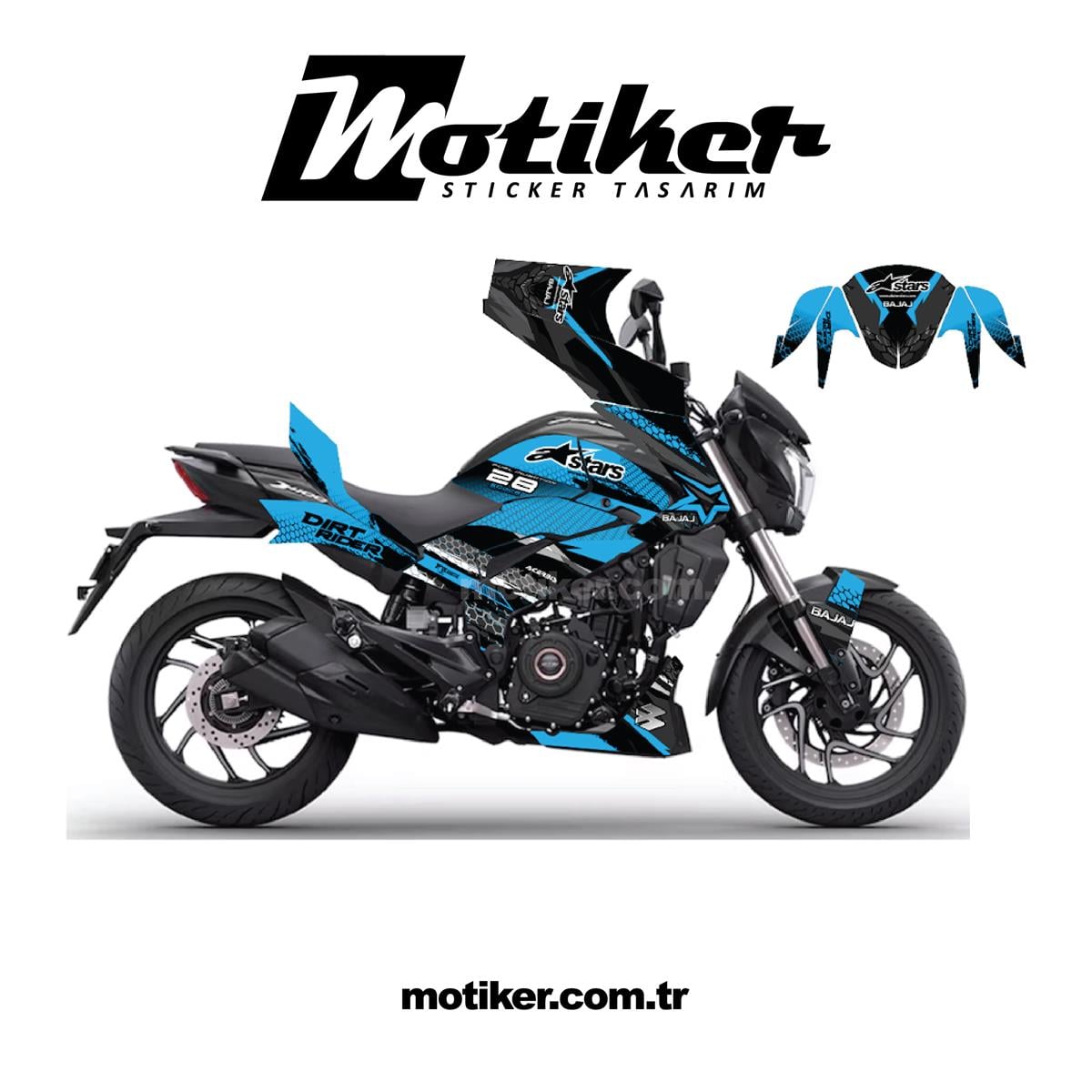 Bajaj Dominar Star Sticker Etiket Kaplama Model