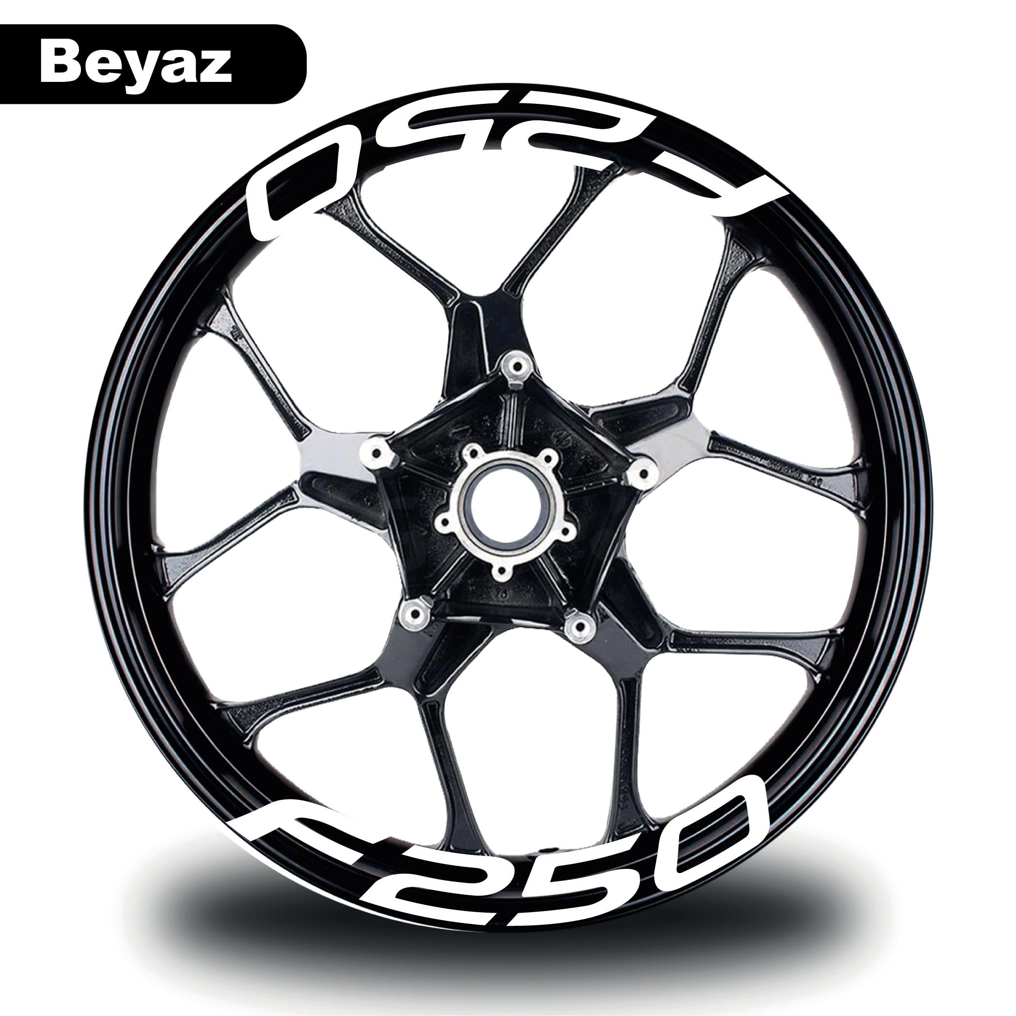F250Bajaj F250 Jant İçi Yazı Sticker Modeli Beyaz