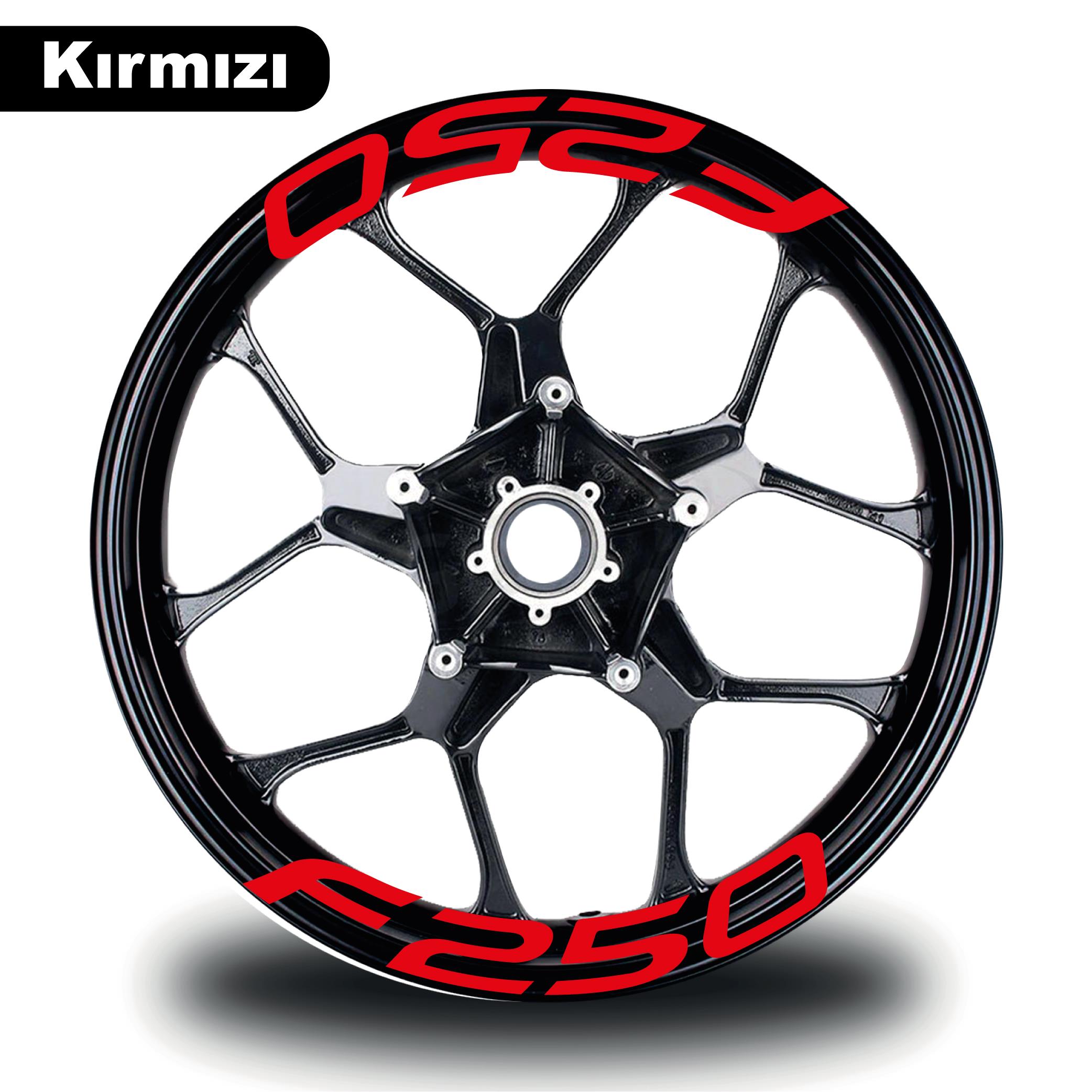 F250Bajaj F250 Jant İçi Yazı Sticker Modeli Kırmızı