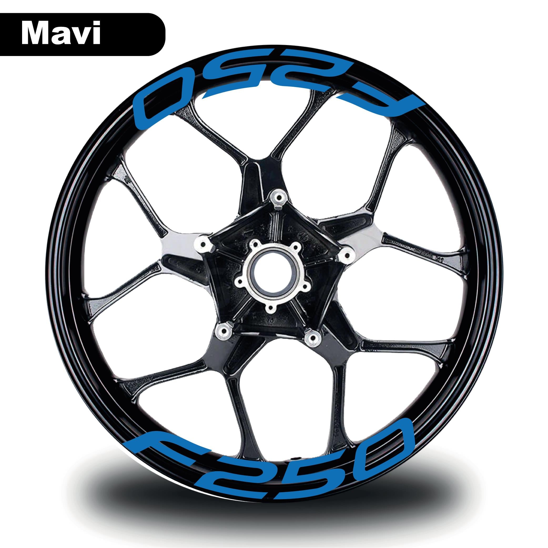 F250Bajaj F250 Jant İçi Yazı Sticker Modeli Mavi
