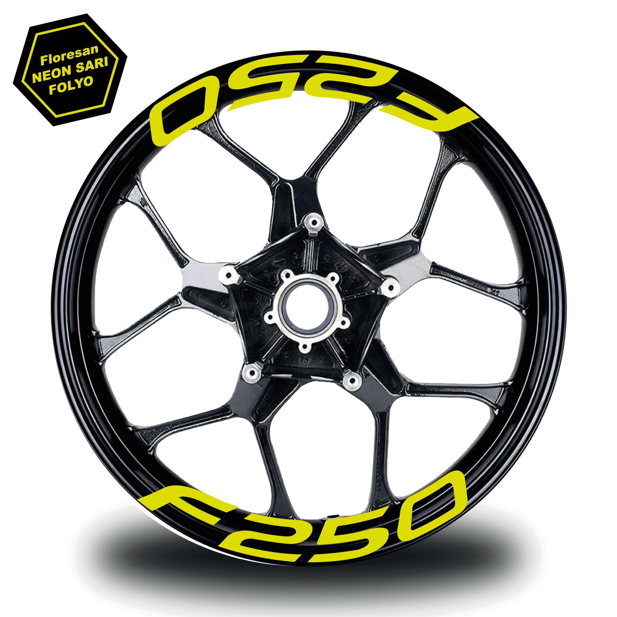 F250Bajaj F250 Jant İçi Yazı Sticker Modeli Neon Sarı