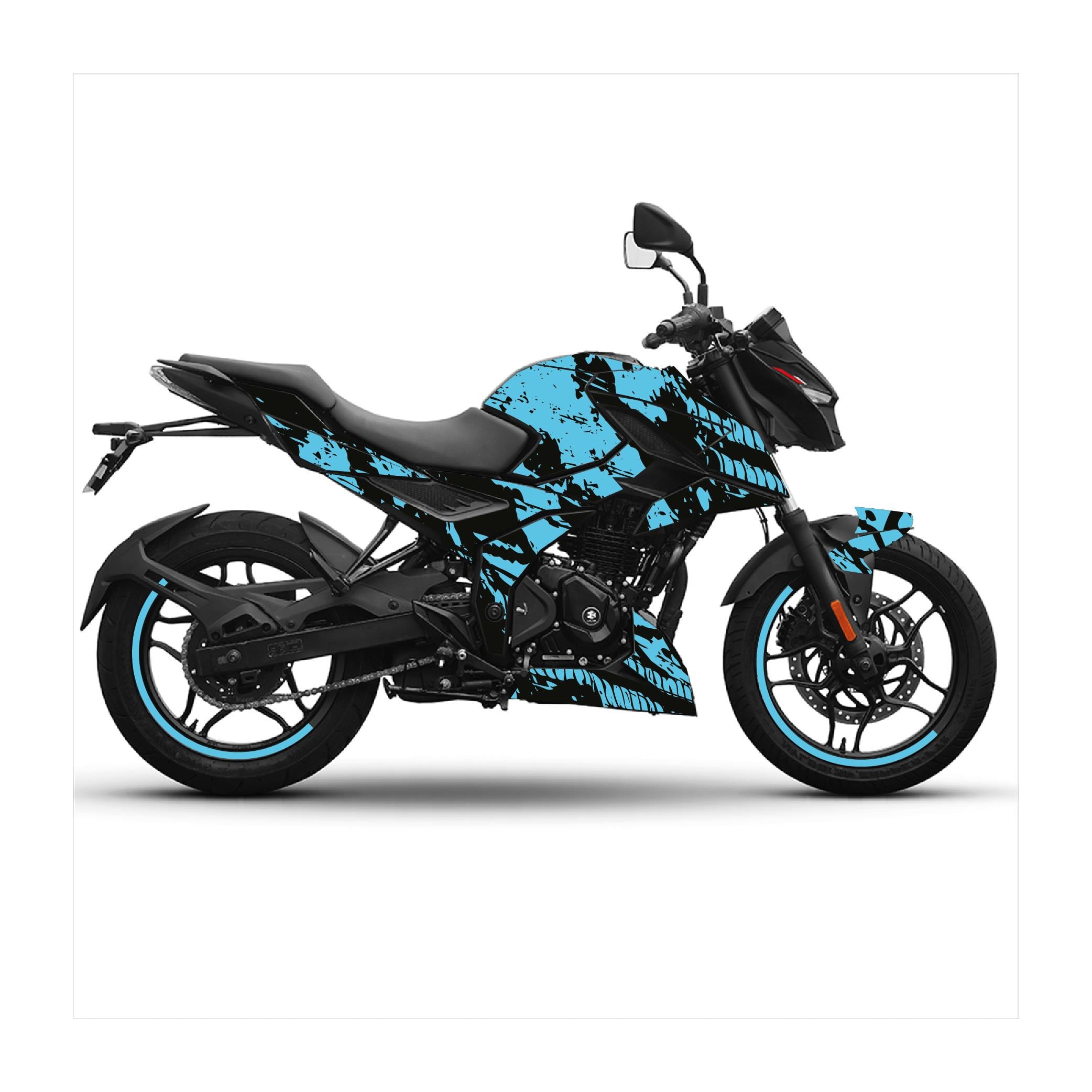 Bajaj N250 Ağ Tasarım Motosiklet Sticker Etiket Kaplama Modeli - Mavi