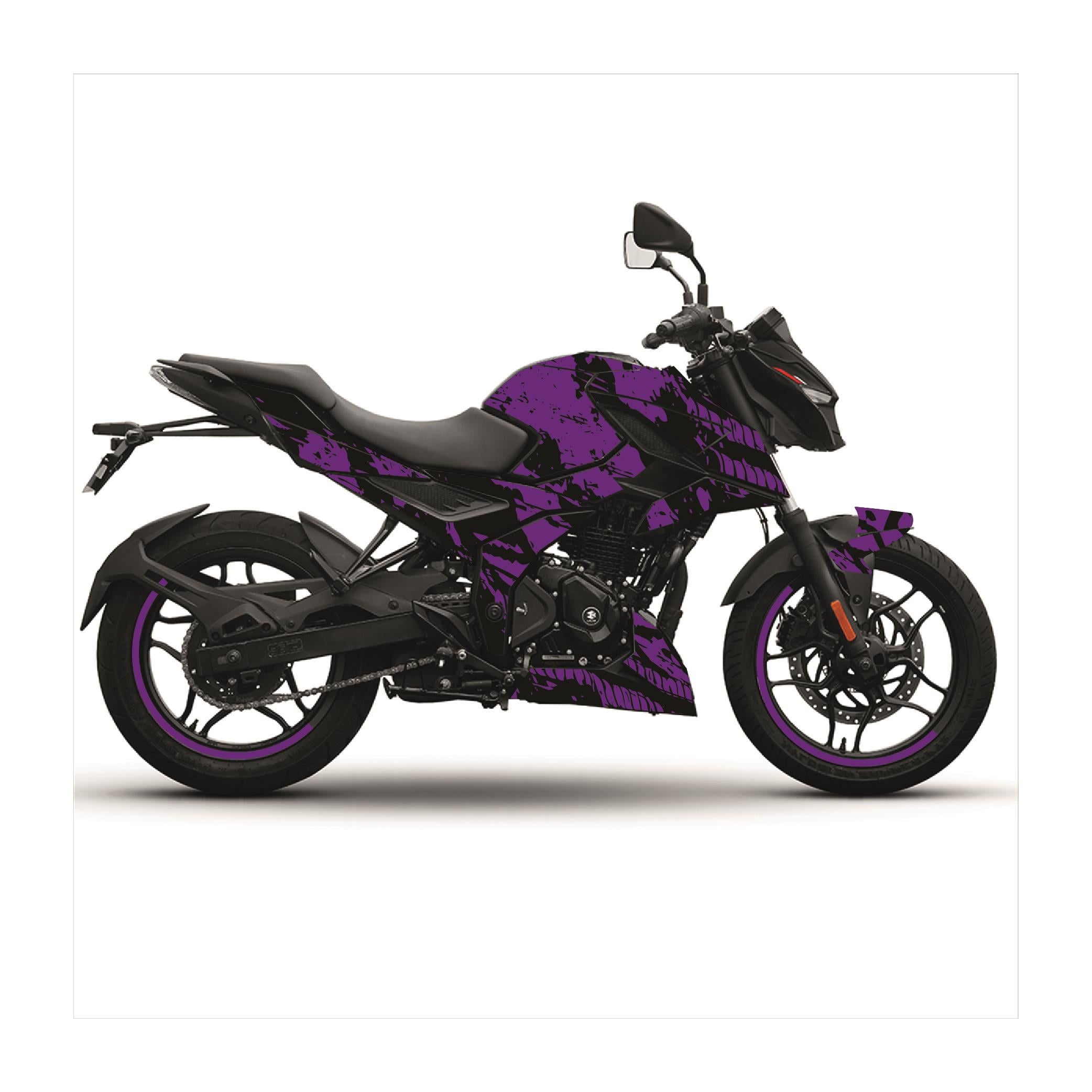 Bajaj N250 Ağ Tasarım Motosiklet Sticker Etiket Kaplama Modeli - Mor
