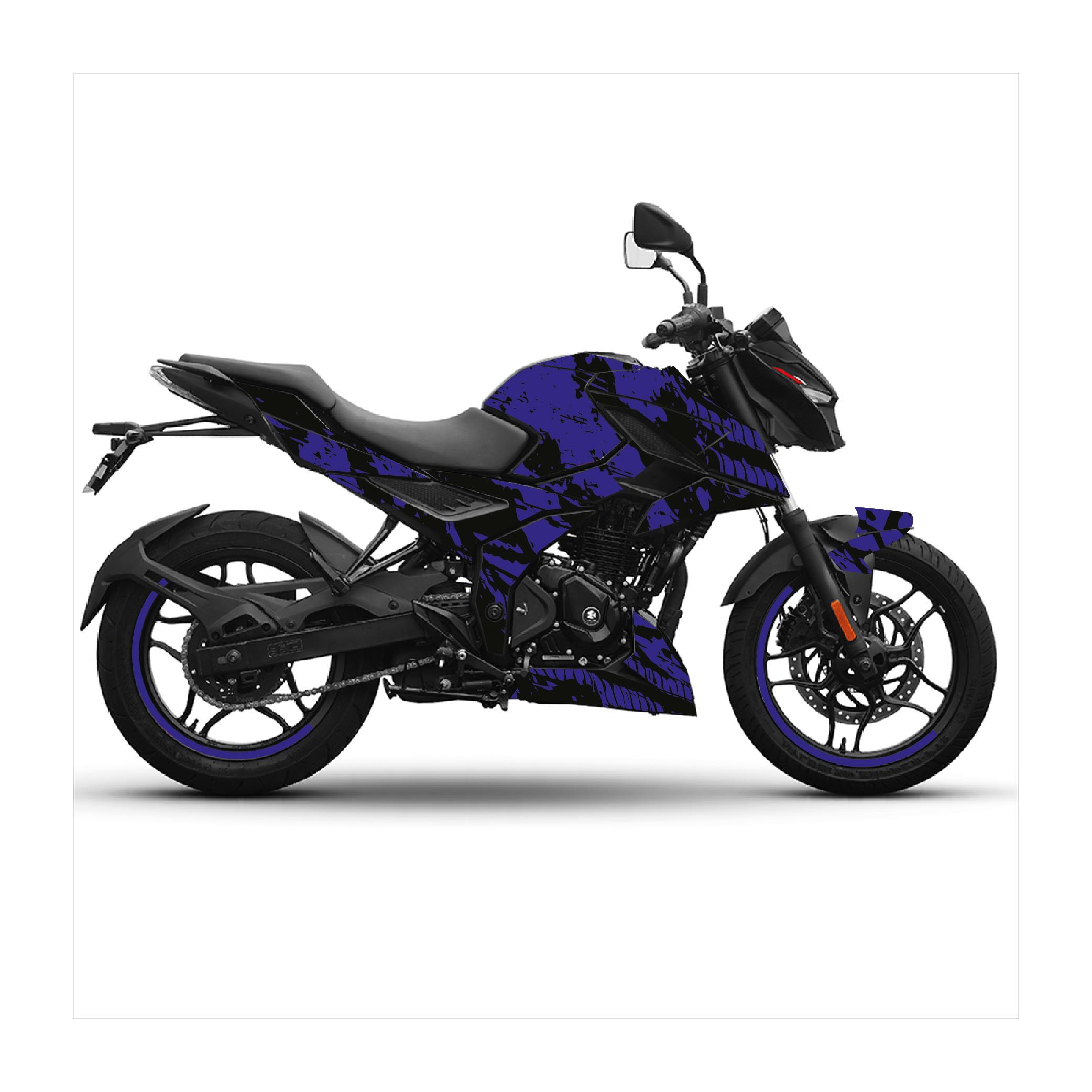 Bajaj N250 Ağ Tasarım Motosiklet Sticker Etiket Kaplama Modeli - Lacivert