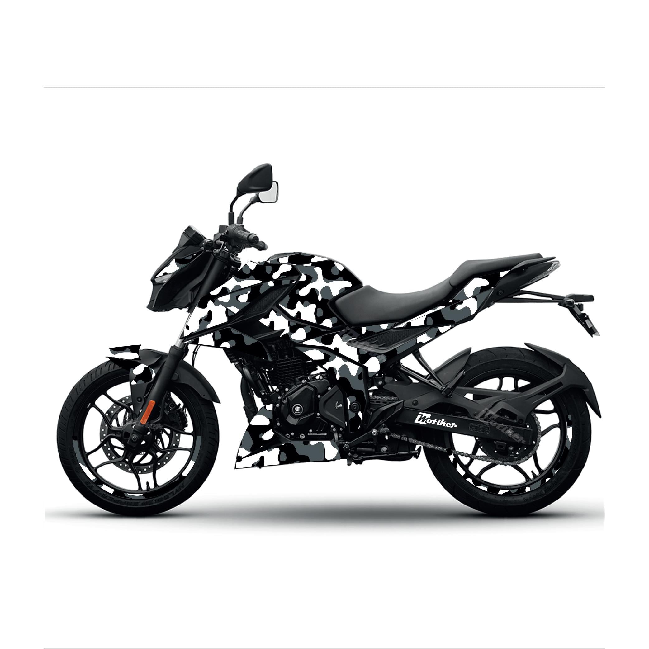 Bajaj N250 Askeri Ice Kamuflaj Tasarım Motosiklet Sticker Etiket Kaplama Modeli