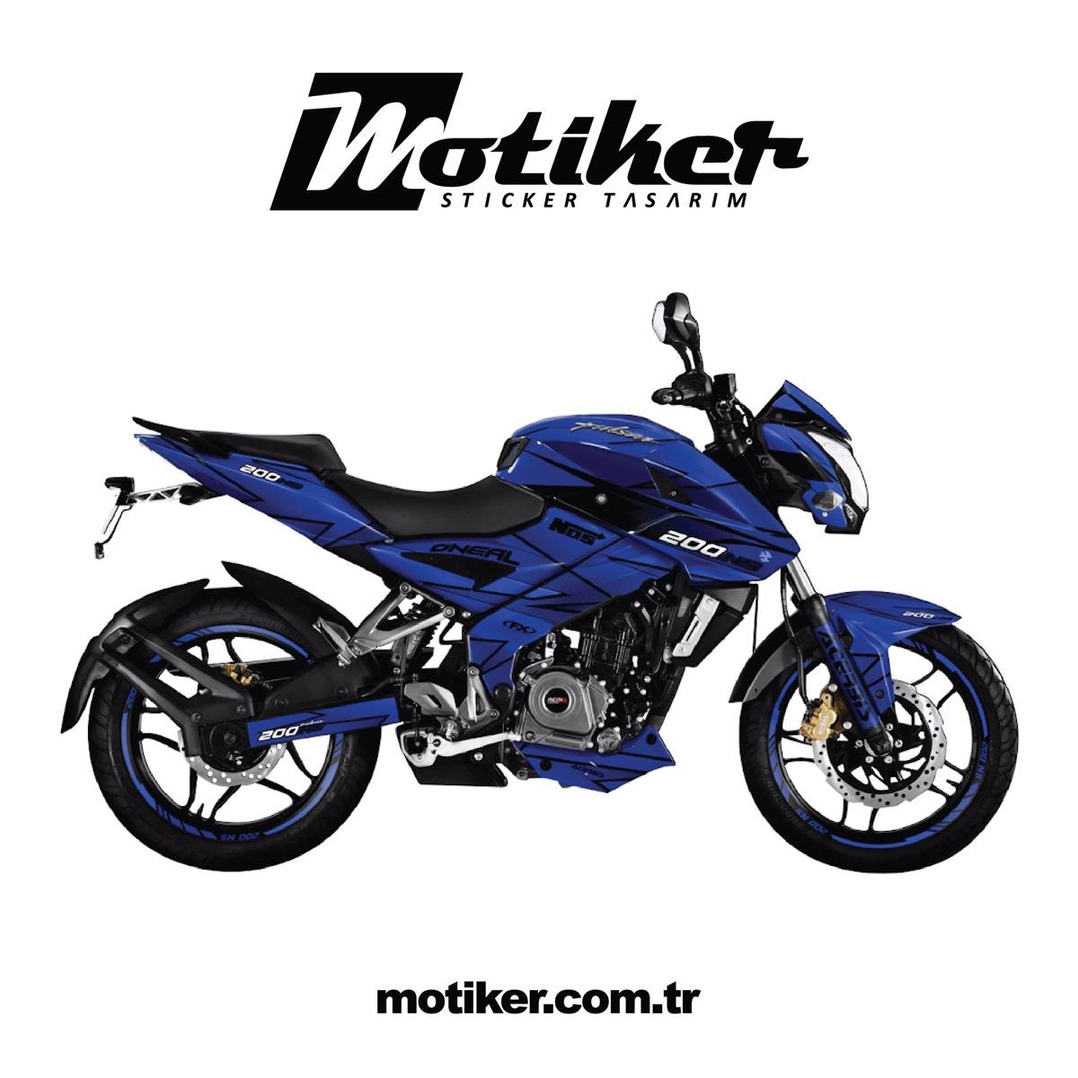 Bajaj NS200 Oneal Sticker Etiket Kaplama Modeli