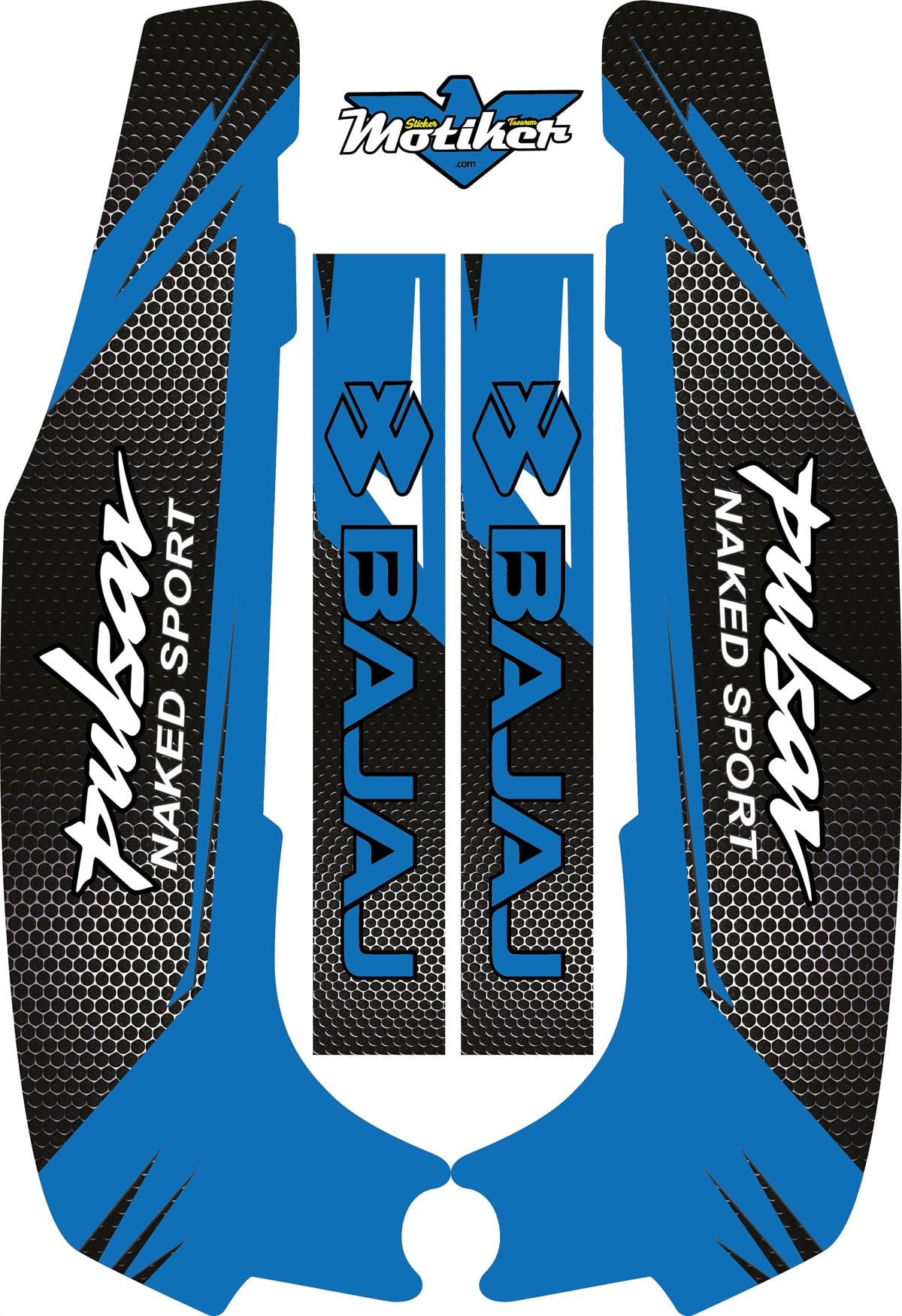 Bajaj NS200 Şase Mavi Sticker Etiket Modeli