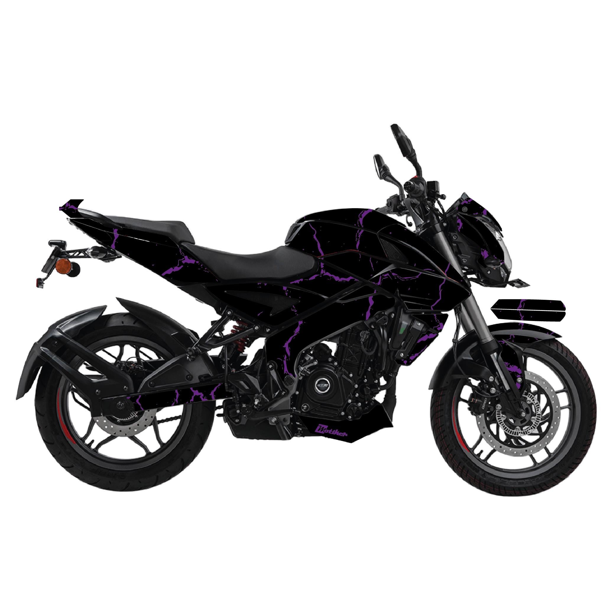 PULSAR NS 200BAJAJ NS200 Sticker 2014-2024 Şimşek Desen Motosiklet Kaplama Tasarımı Mor