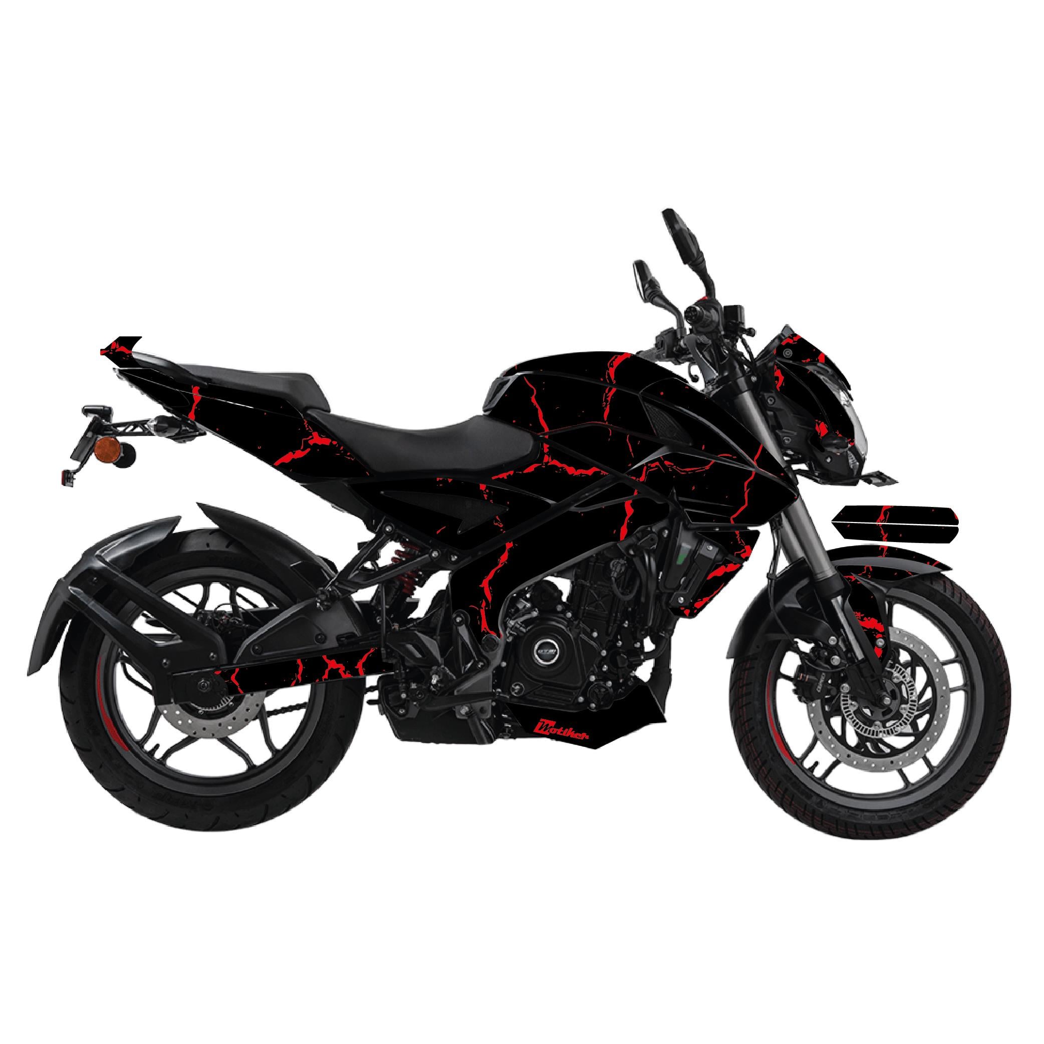 PULSAR NS 200BAJAJ NS200 Sticker 2014-2024 Şimşek Desen Motosiklet Kaplama Tasarımı Kırmızı