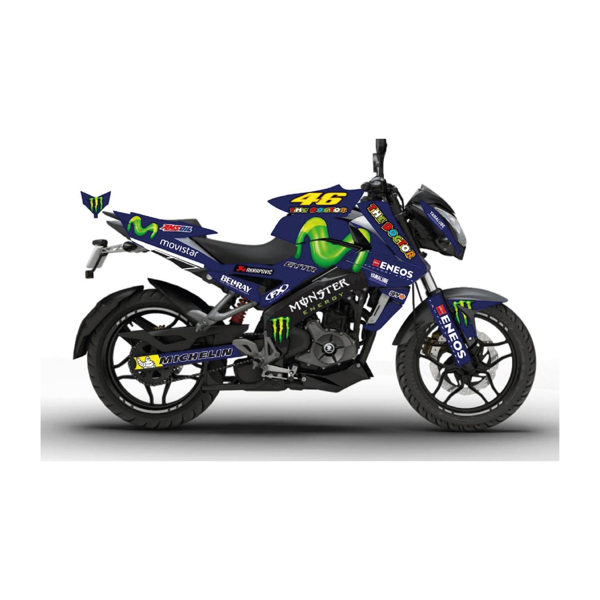 PULSAR NS 200BAJAJ NS200 Sticker Movistar Kaplama Etiket Tasarım Modeli