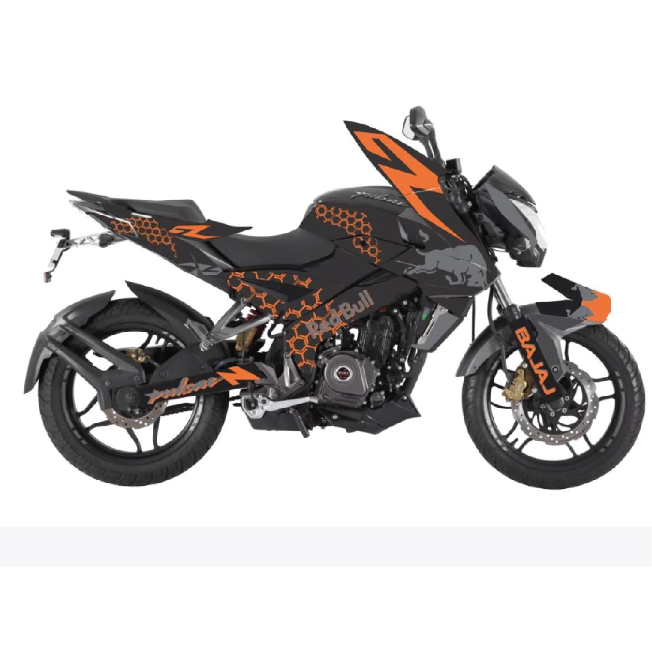 PULSAR NS 200BAJAJ NS200 Sticker Orange Hexagon Kaplama Etiket Tasarım Modeli