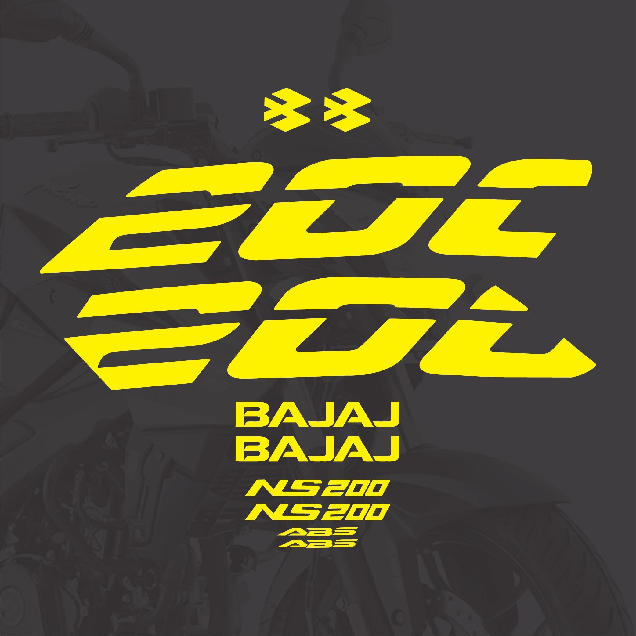PULSAR NS 200Bajaj NS200 Sticker Sarı Set Motosiklet Sticker Etiket Modeli