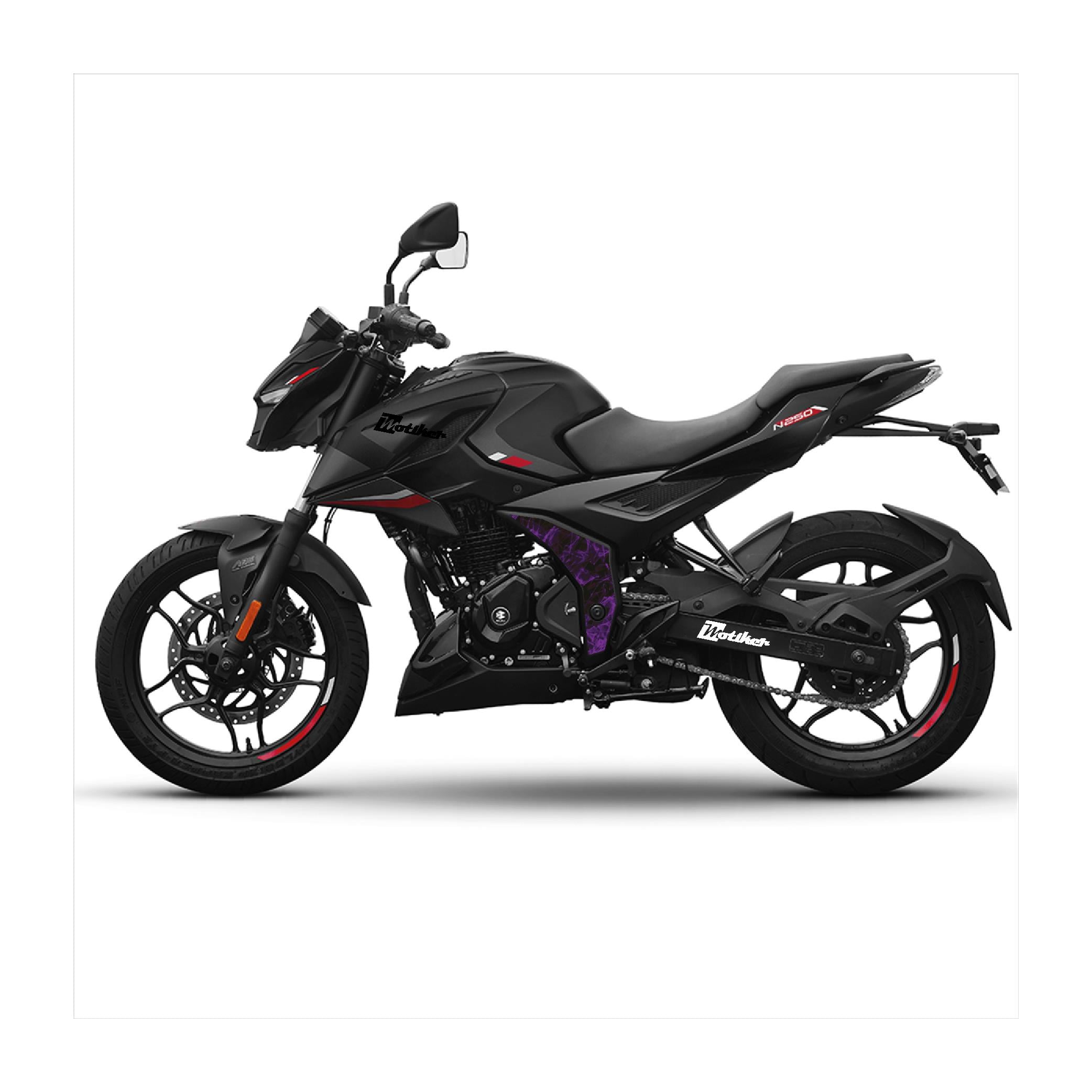 BAJAJ PULSAR N250 Orta Şase Motosiklet Sticker Etiket Kaplama Modeli Fırtına Desen Mor