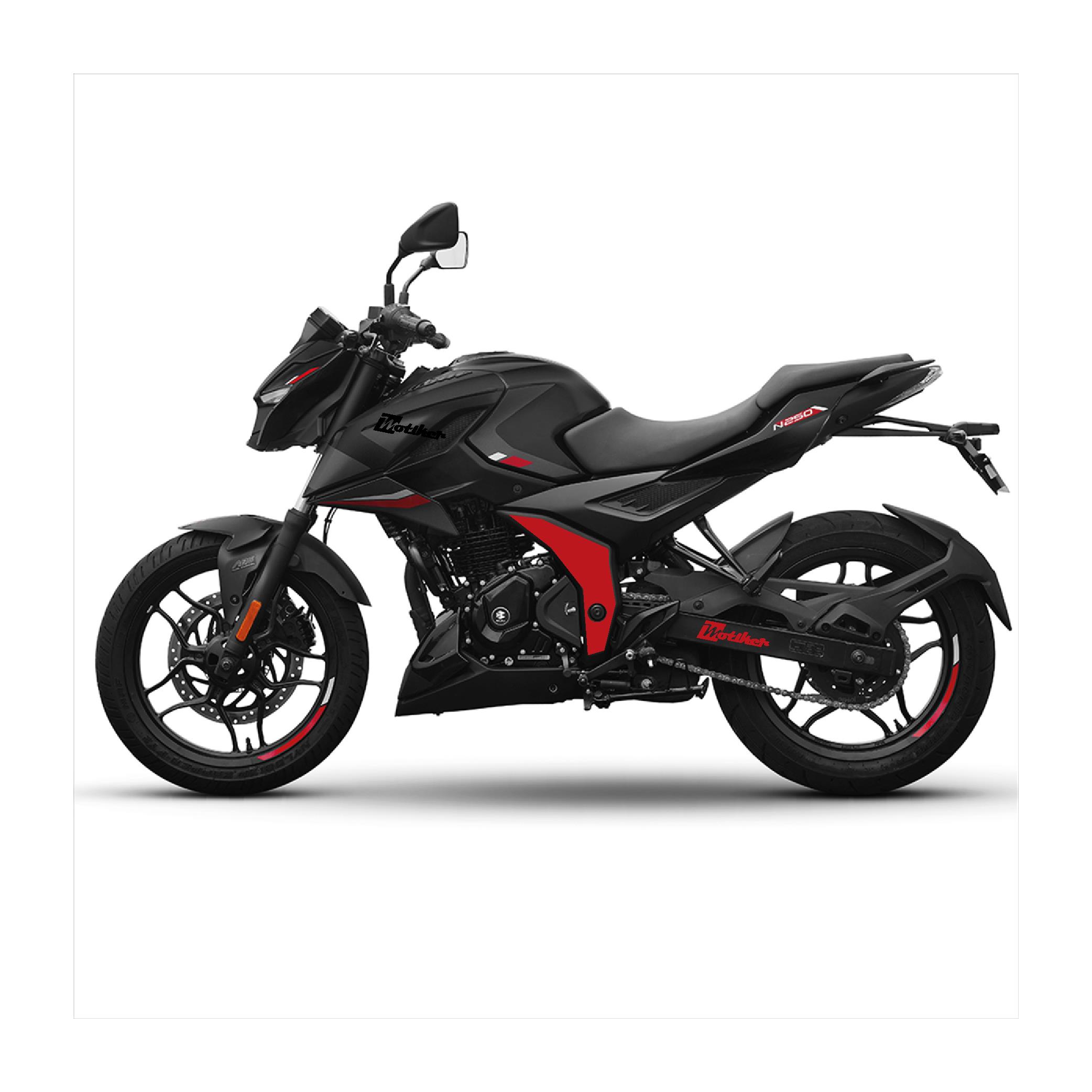 BAJAJ PULSAR N250 Orta Şase Motosiklet Sticker Etiket Kaplama Modeli Kırmızı