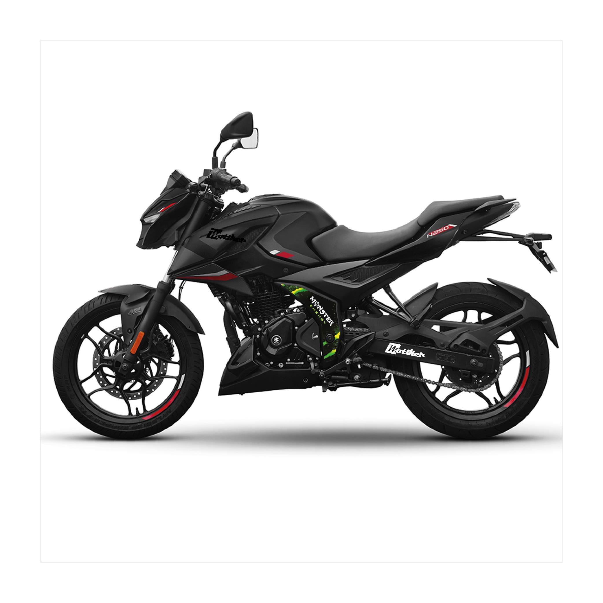 BAJAJ PULSAR N250 Orta Şase Motosiklet Sticker Etiket Kaplama Modeli Monster Energy