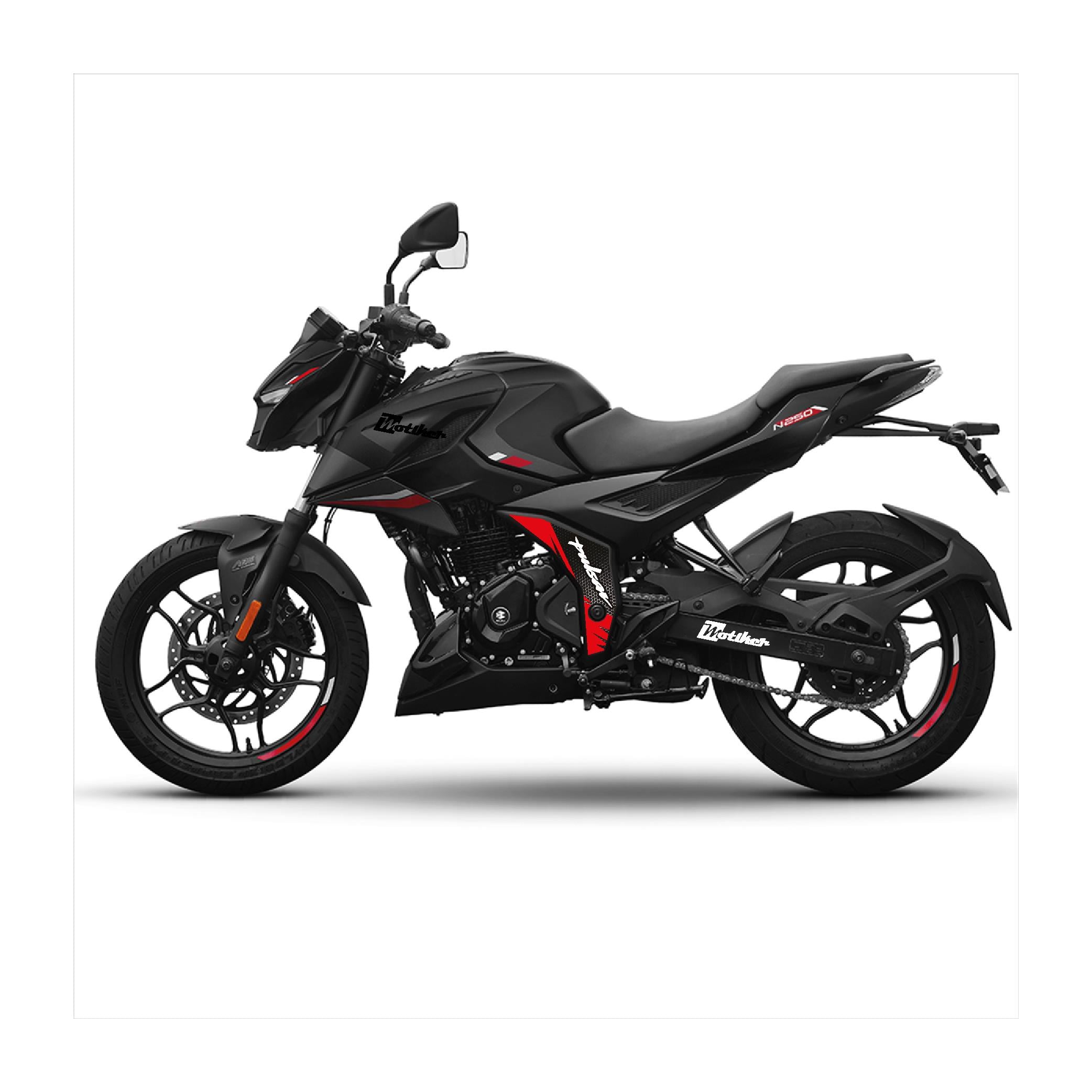 BAJAJ PULSAR N250 Orta Şase Motosiklet Sticker Etiket Kaplama Modeli Pulsar Kırmızı