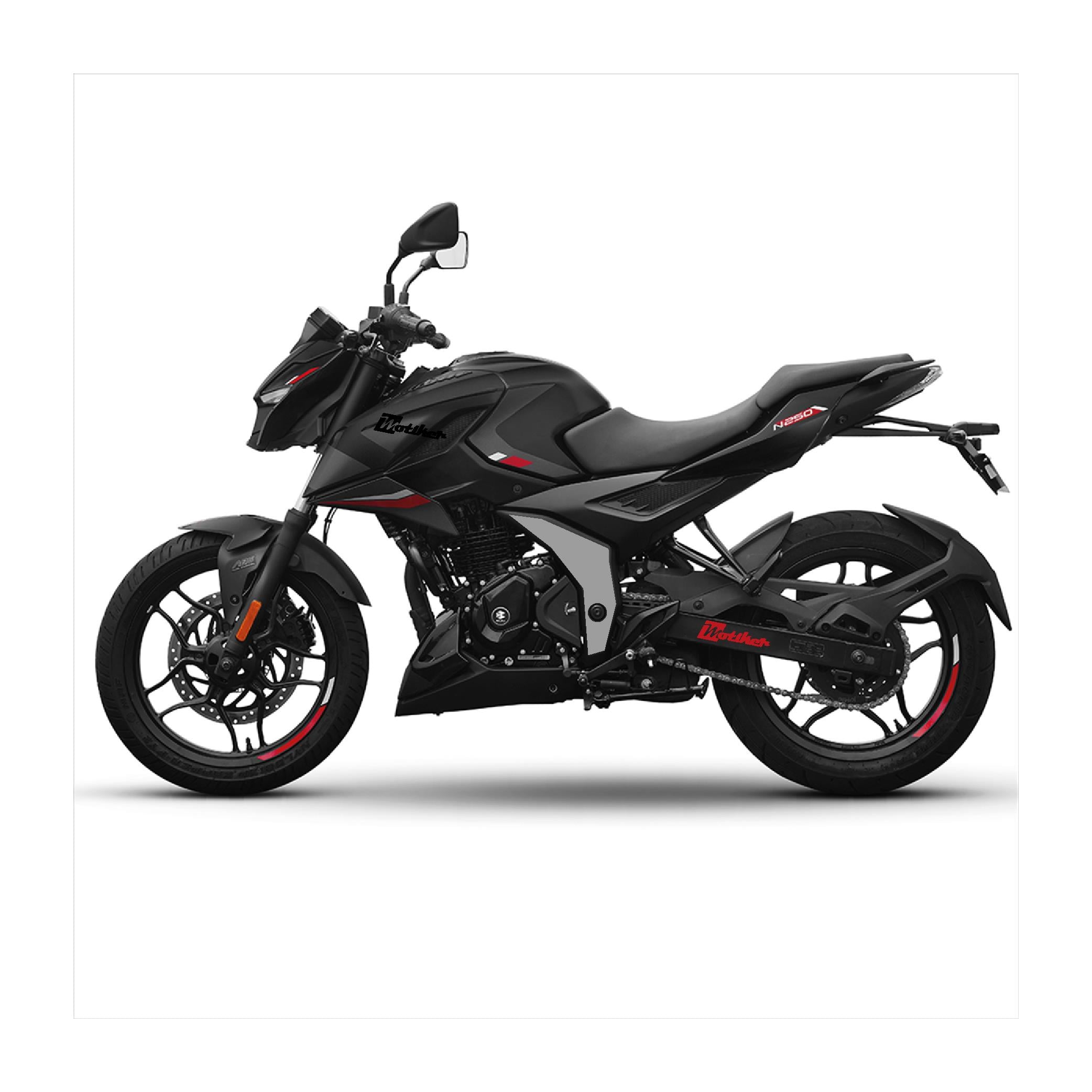 BAJAJ PULSAR N250 Orta Şase Motosiklet Sticker Etiket Kaplama Modeli Gri