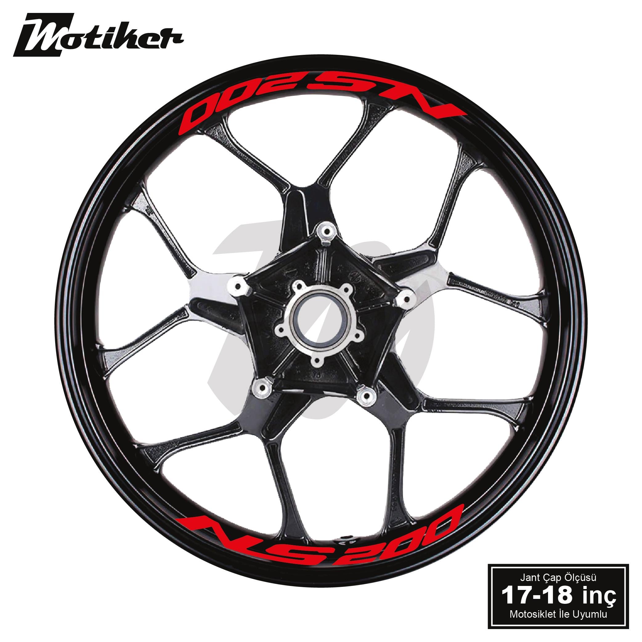 PULSAR NS 200Bajaj Pulsar NS 200 Yazılı 8 Li Jant İçi Yazı Sticker Kırmızı