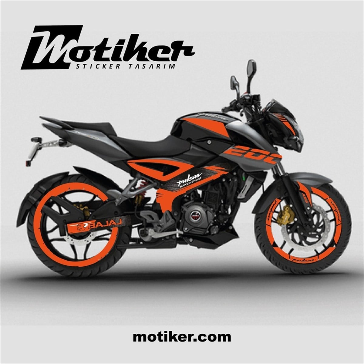 Bajaj Pulsar NS200 2020-2021 TURUNCU Sticker Takım Modeli