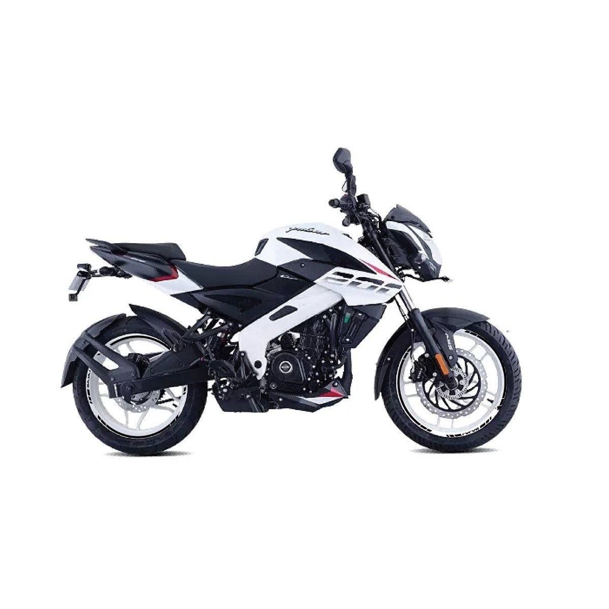 Bajaj Pulsar NS200 Siyah Dış Yazılı Jant Sticker Modeli